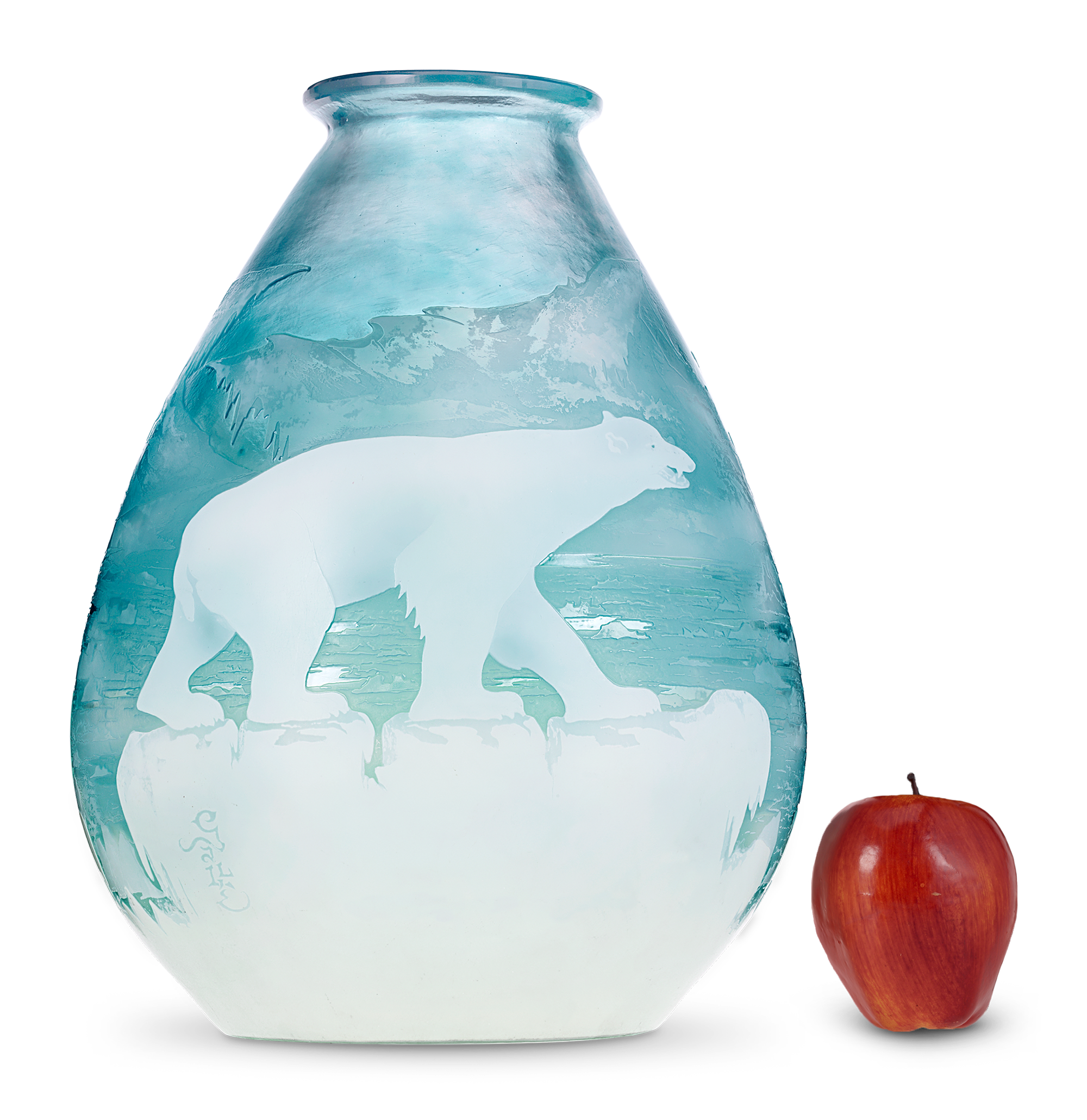 Gallé Polar Bear Vase