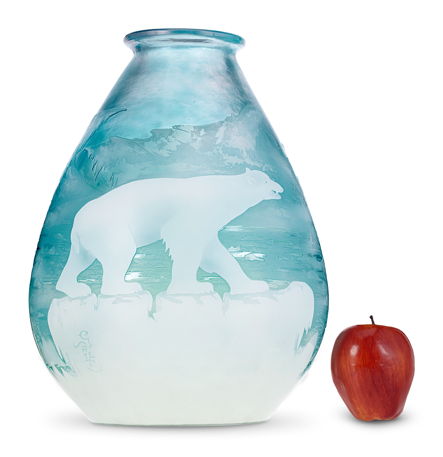 Gallé Polar Bear Vase