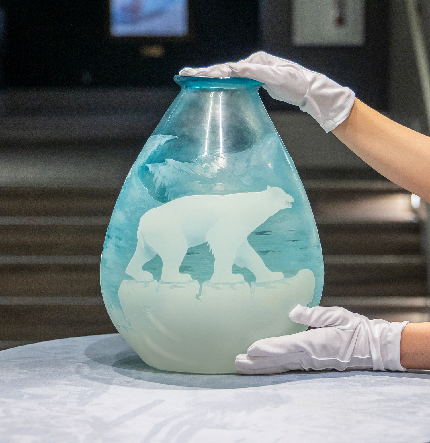 Gallé Polar Bear Vase