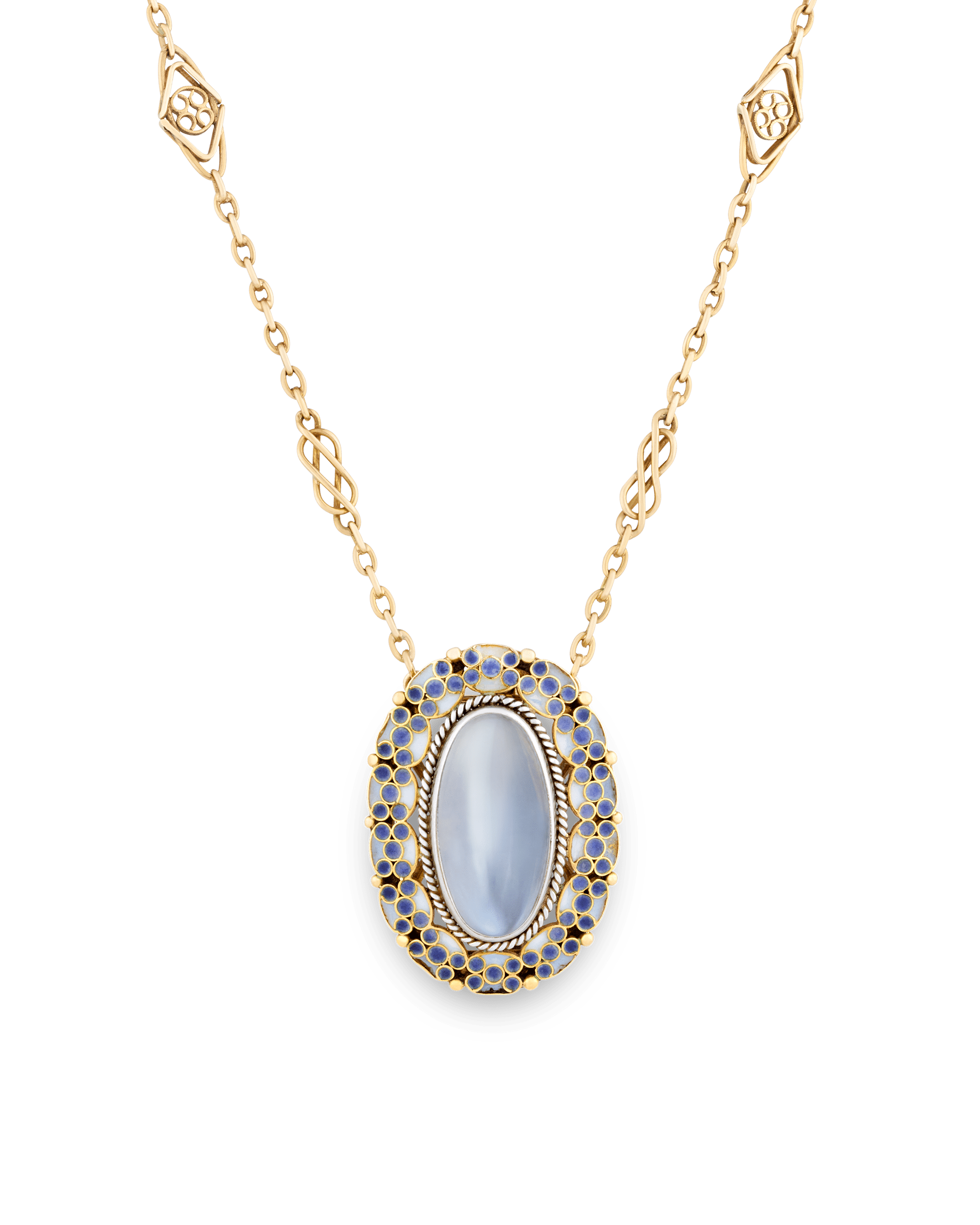 Louis Comfort Tiffany Moonstone Pendant Brooch