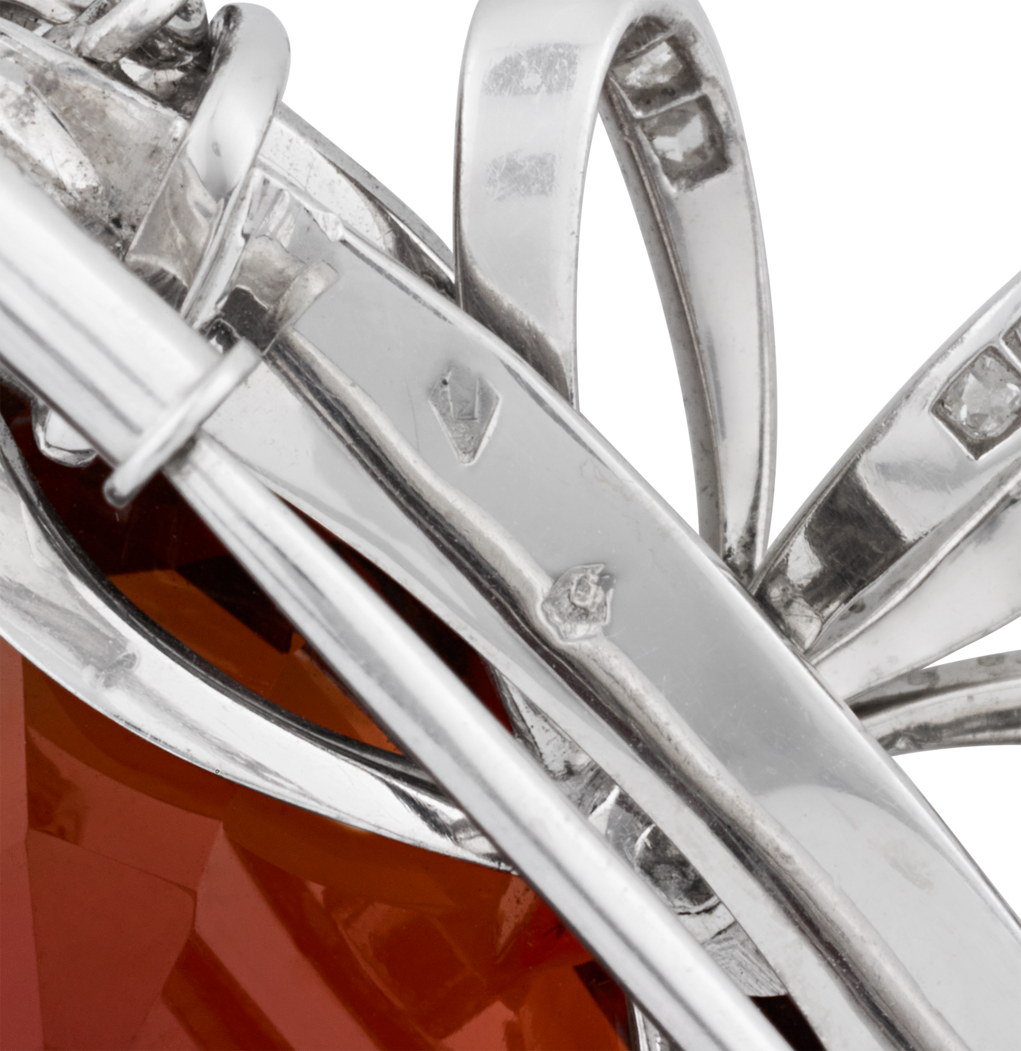 Belle Époque Madeira Citrine Heart Brooch