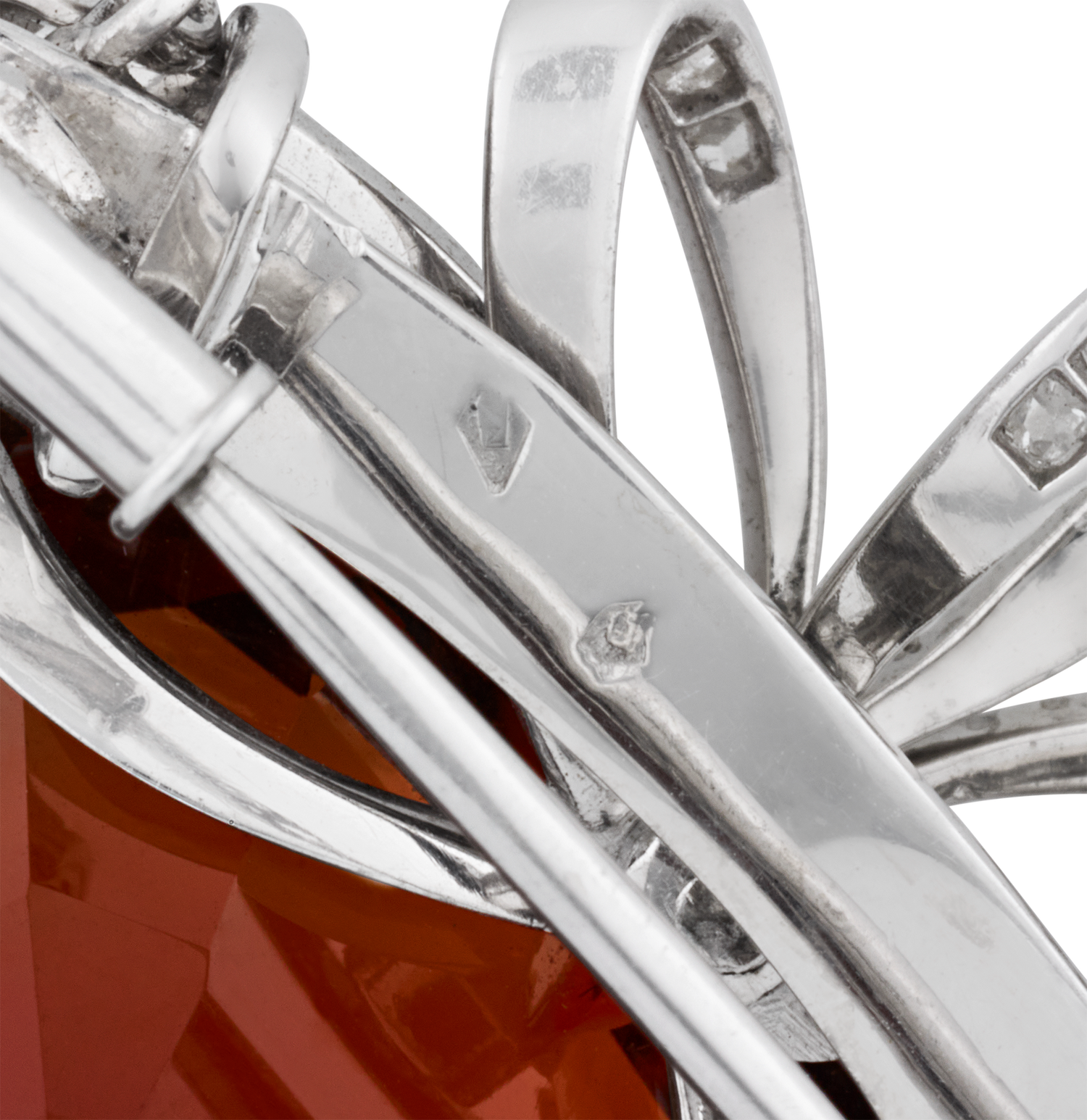 Belle Époque Madeira Citrine Heart Brooch