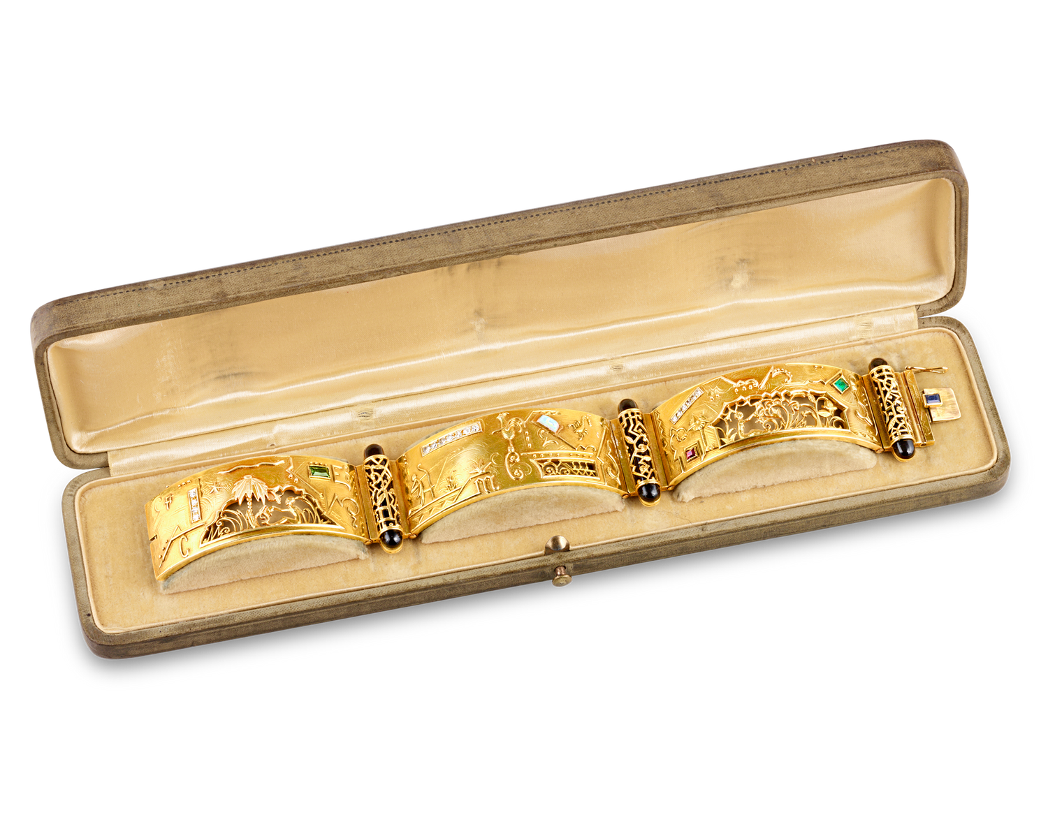 Art Deco Egyptian Revival Gold Bracelet