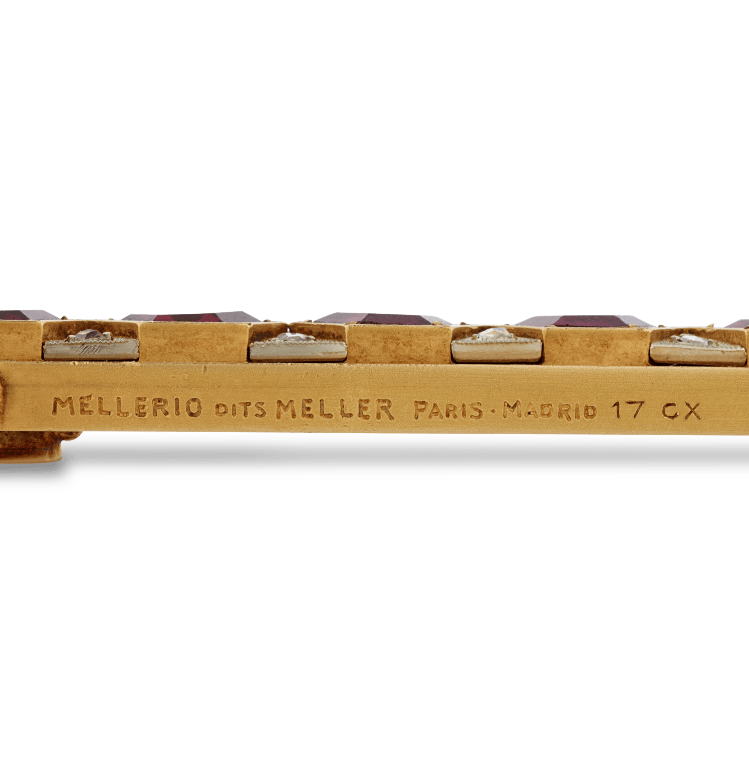 Mellerio Garnet, Diamond and Gold Cross Pendant