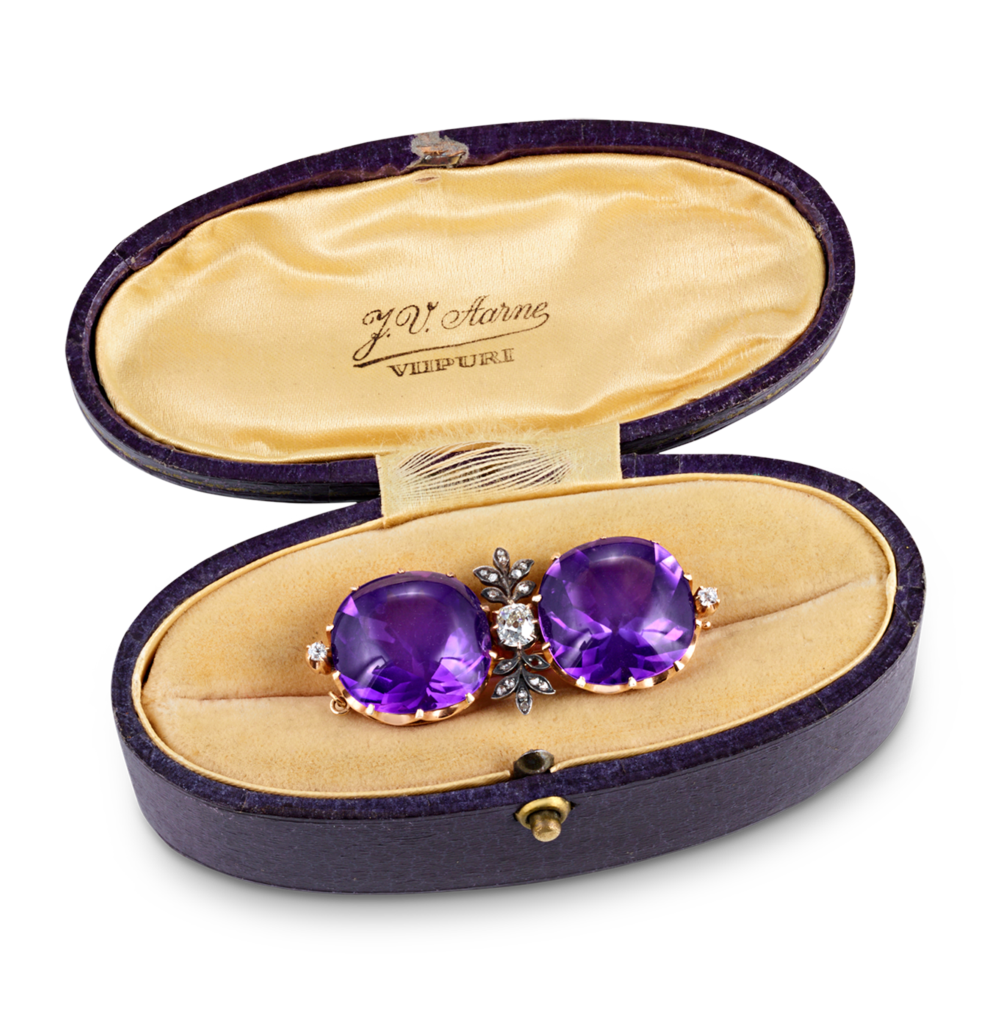 Fabergé Amethyst Brooch Gifted by Emperor Alexander II, 56.21 carats