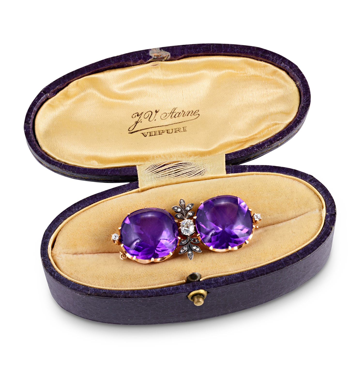 Fabergé Amethyst Brooch Gifted by Emperor Alexander II, 56.21 carats