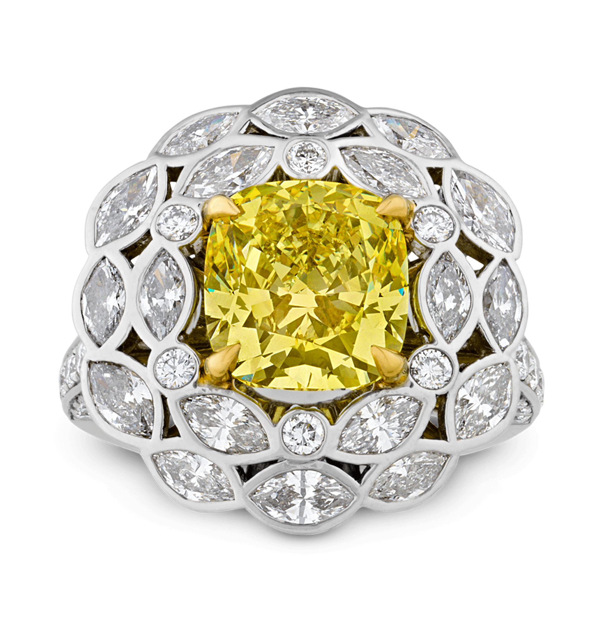 Tiffany & Co. Fancy Vivid Yellow Diamond Ring, 3.68 carats