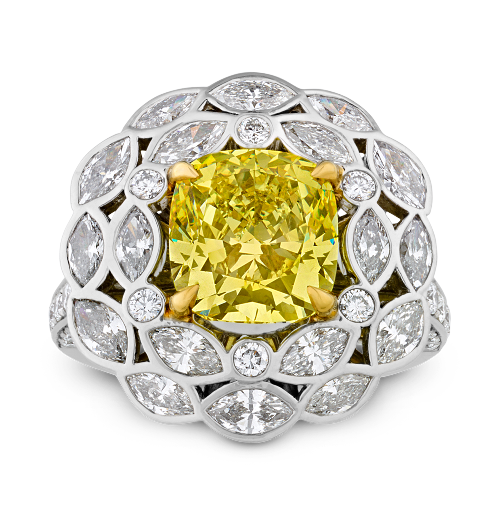 Tiffany & Co. Fancy Vivid Yellow Diamond Ring, 3.68 carats