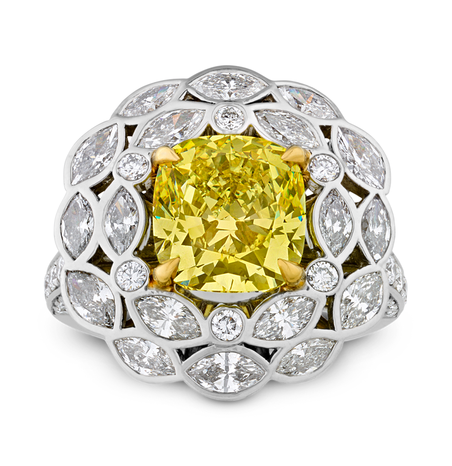 Tiffany & Co. Fancy Vivid Yellow Diamond Ring, 3.68 carats