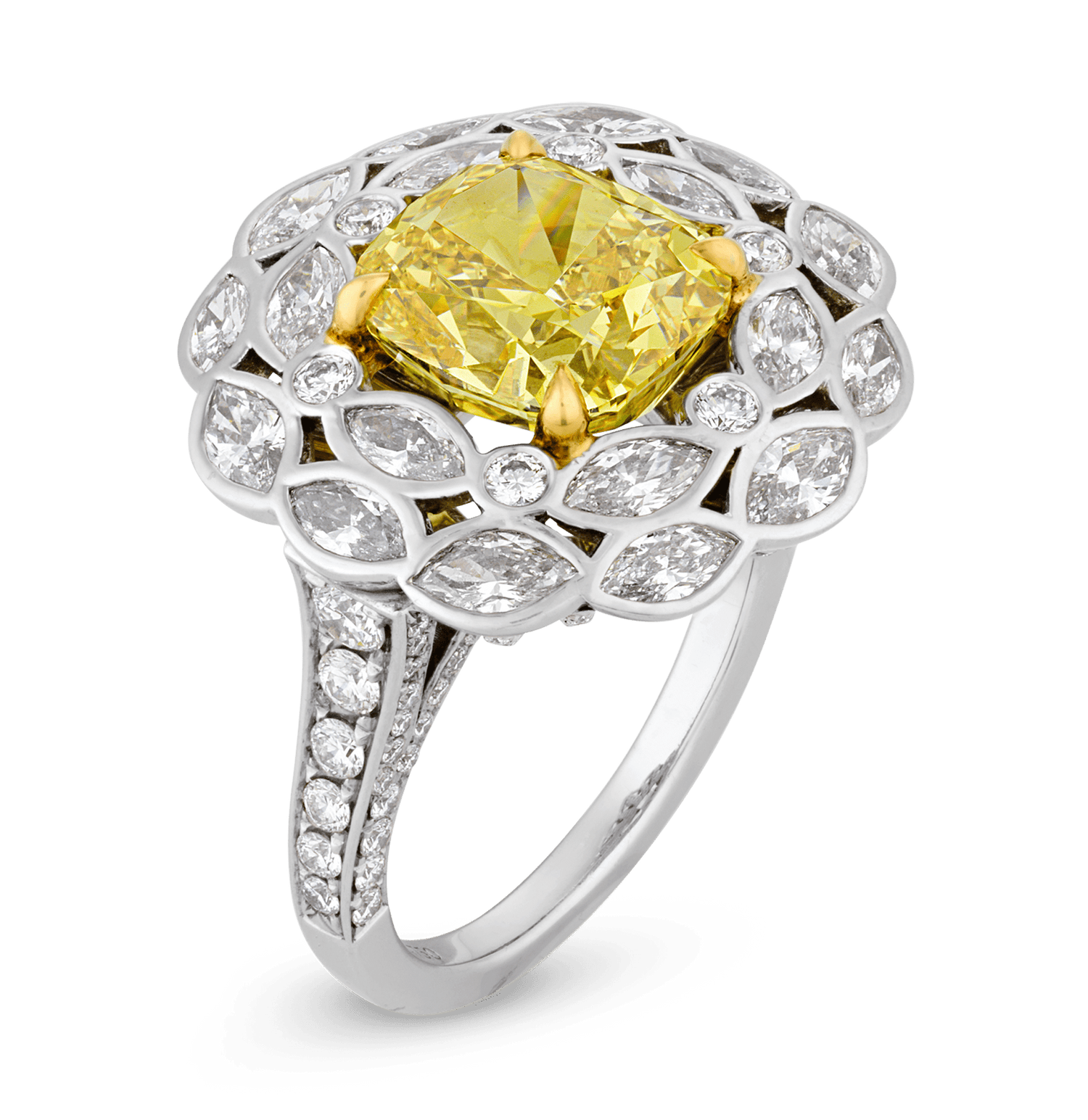 Tiffany & Co. Fancy Vivid Yellow Diamond Ring, 3.68 carats