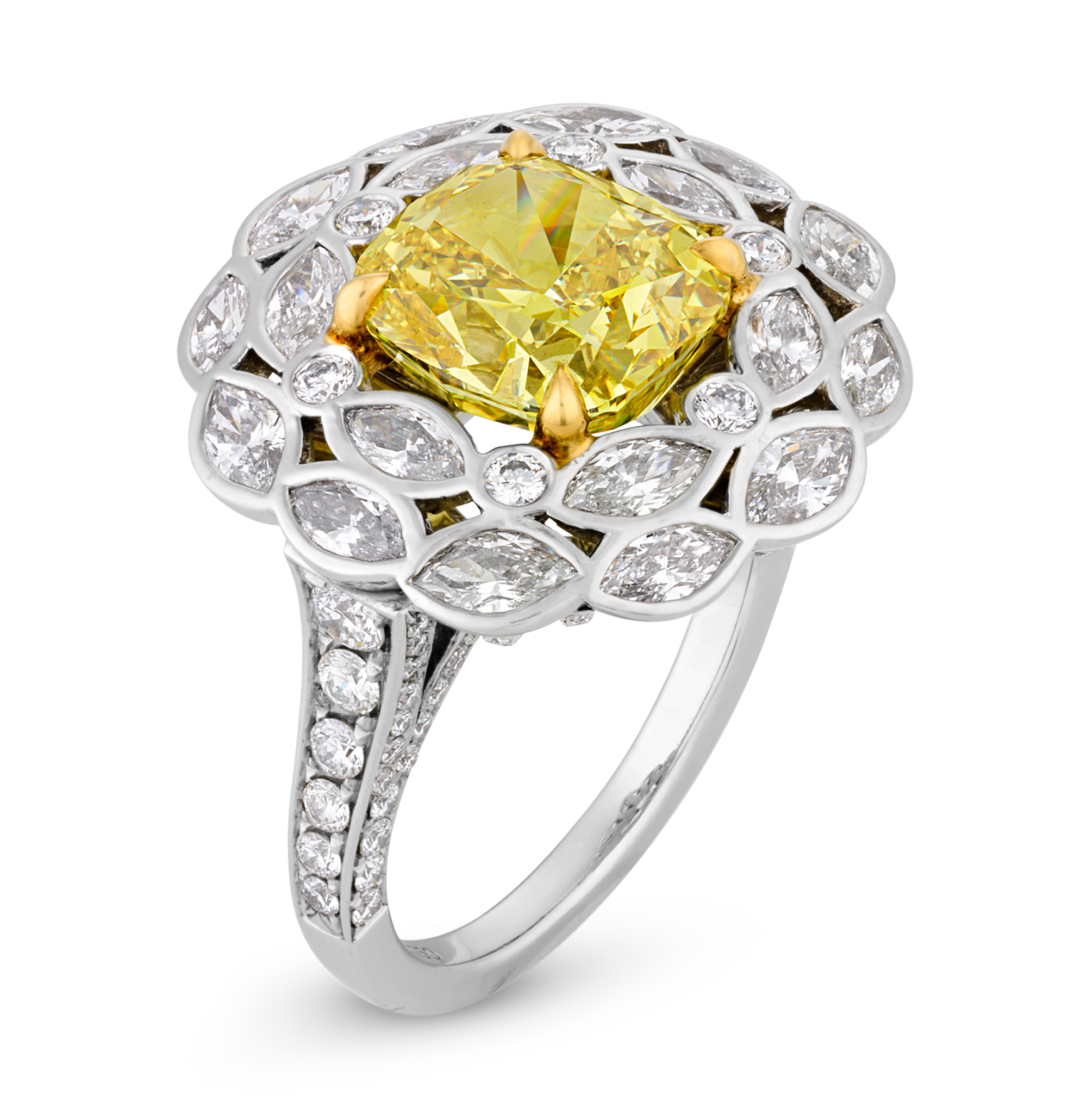 Tiffany & Co. Fancy Vivid Yellow Diamond Ring, 3.68 carats