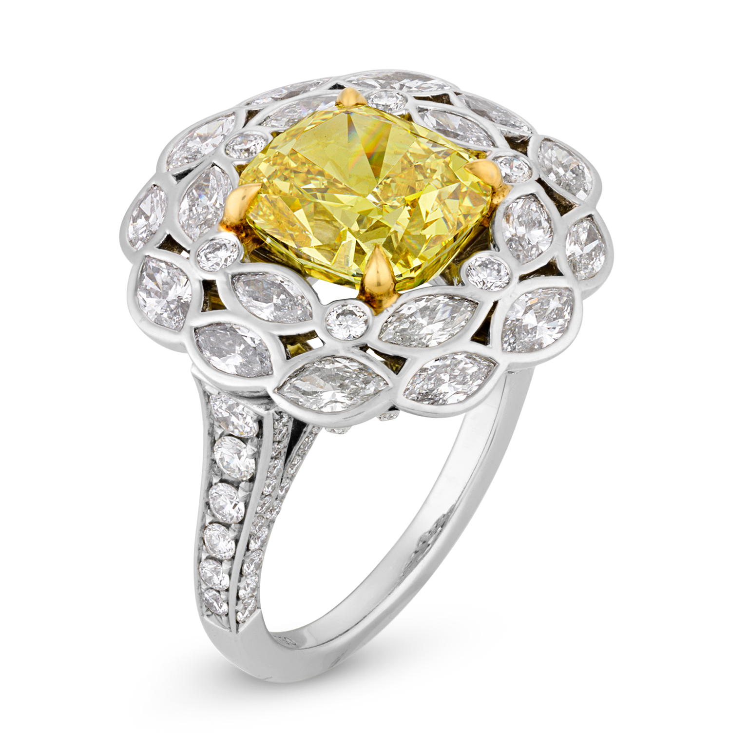 Tiffany & Co. Fancy Vivid Yellow Diamond Ring, 3.68 carats