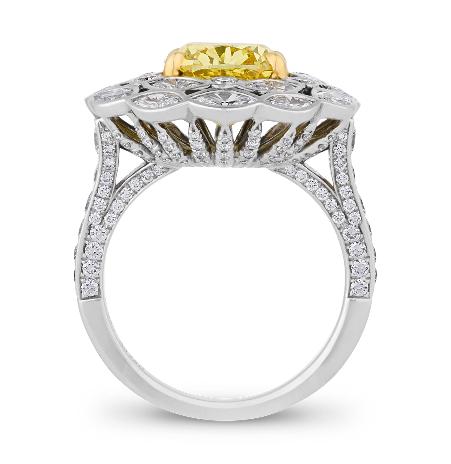 Tiffany & Co. Fancy Vivid Yellow Diamond Ring, 3.68 carats