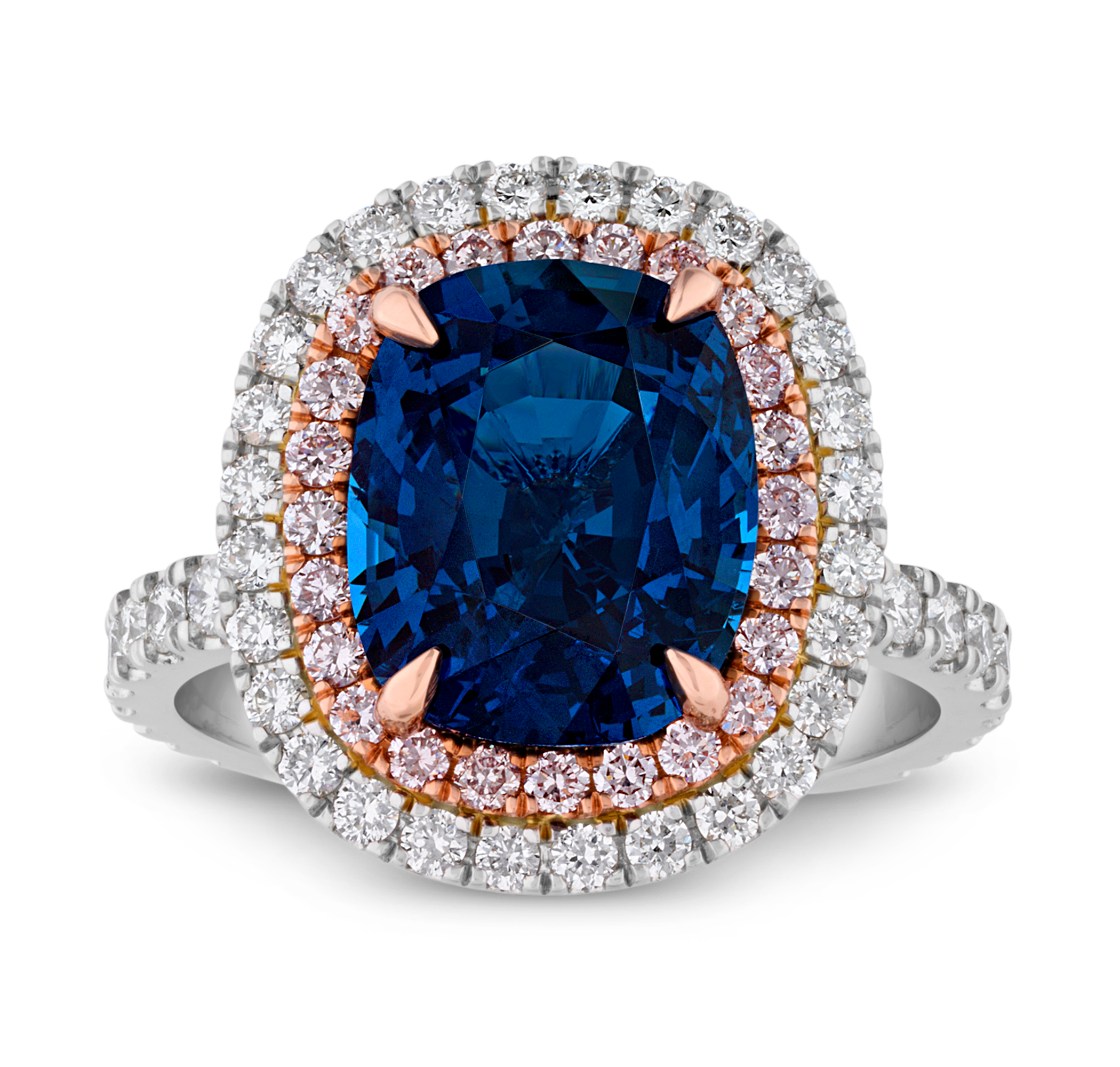 Unheated Cobalt Blue Vietnam Spinel Ring, 5.02 carats