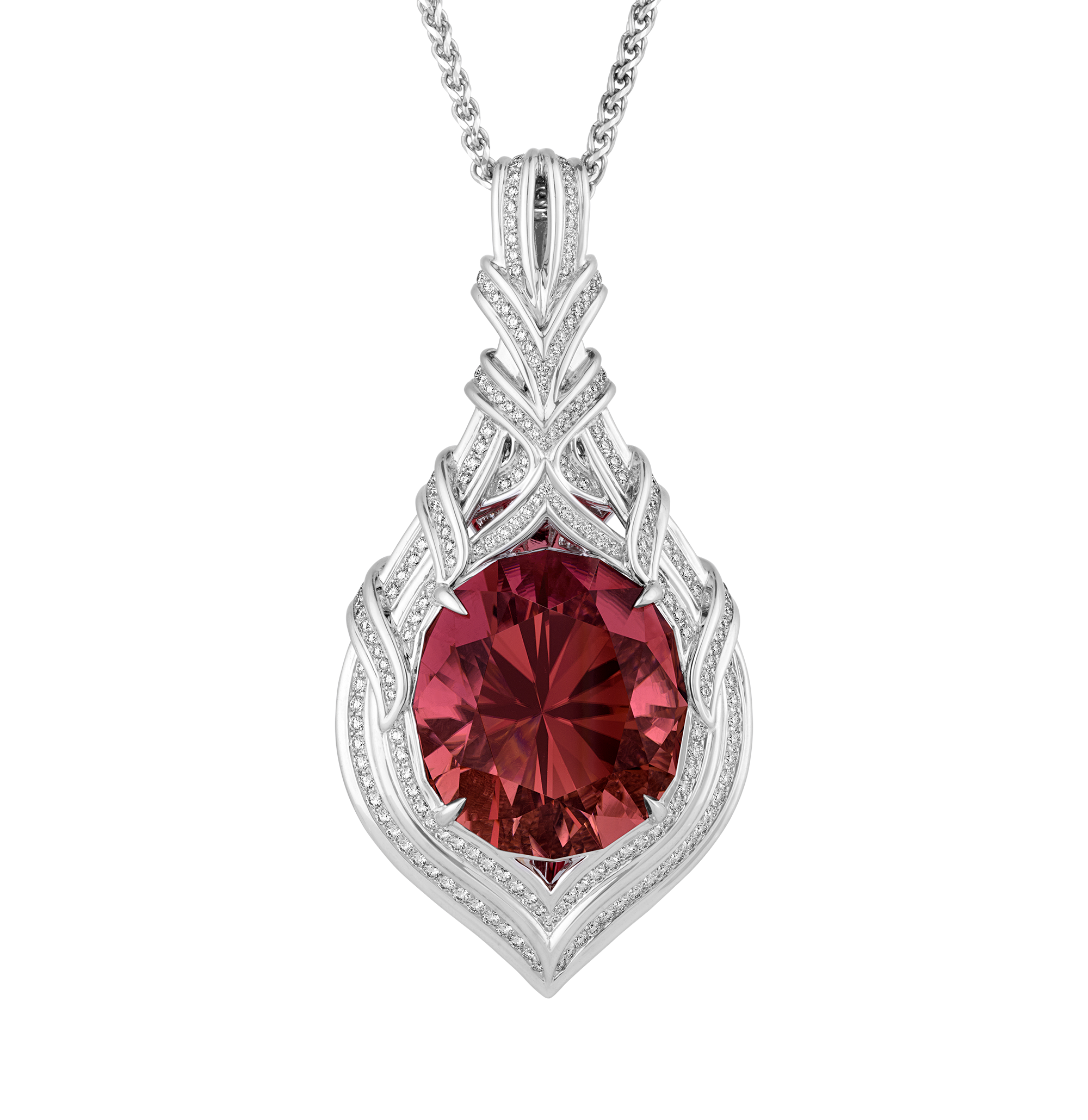 Kat Florence Rubellite Tourmaline Necklace, 64.20 carats