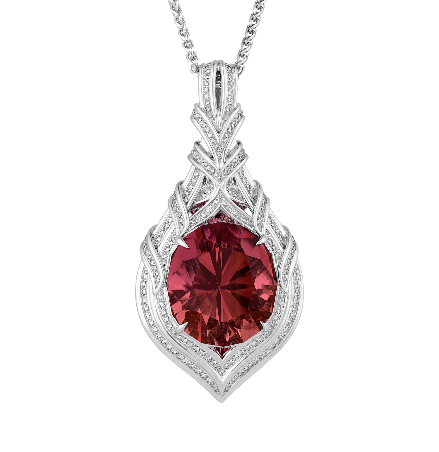 Kat Florence Rubellite Tourmaline Necklace, 64.20 carats