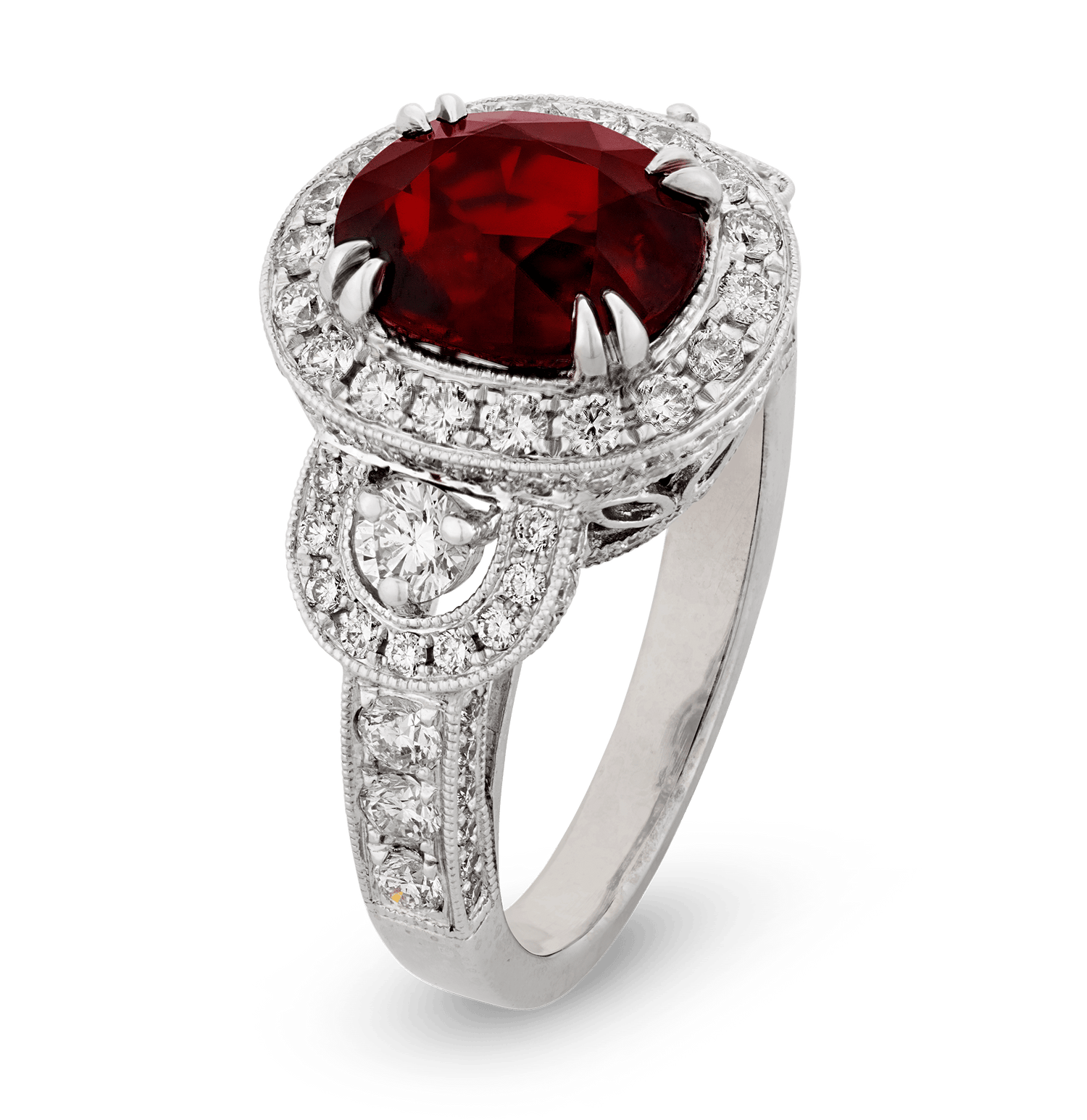 Unheated Mozambique Ruby Ring, 4.54 Carats