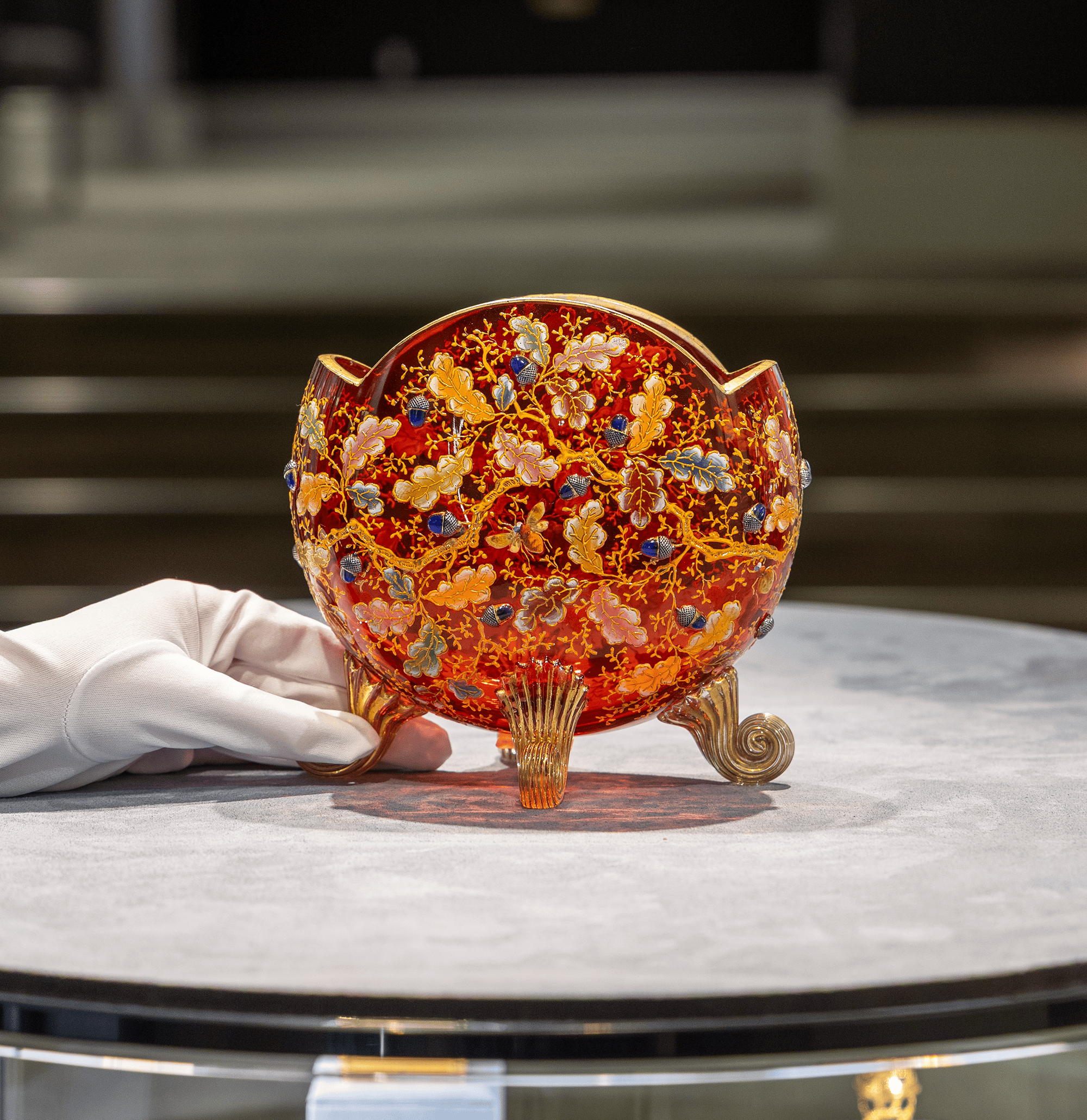 Moser Ruby Glass Pillow Vase