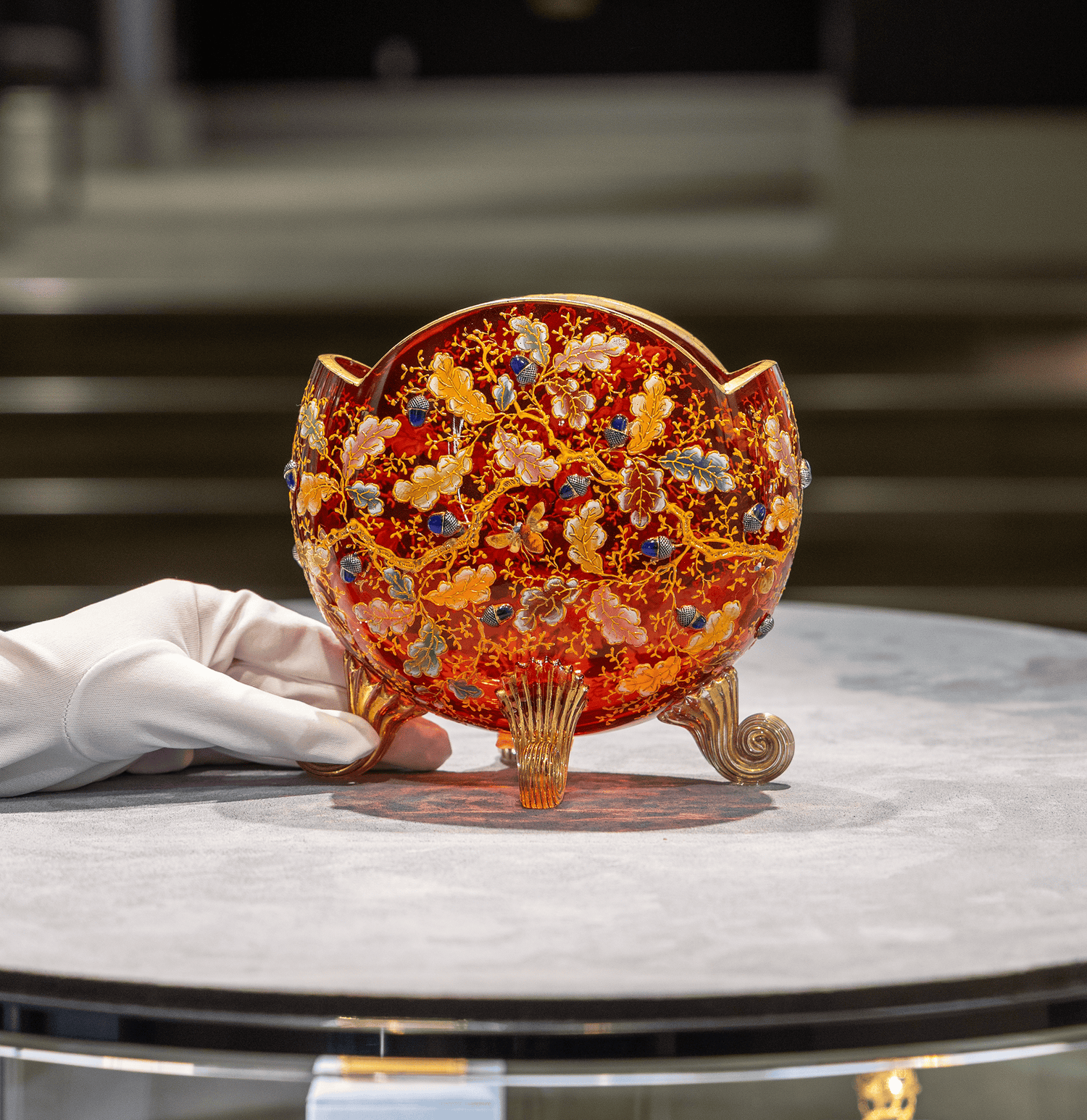 Moser Ruby Glass Pillow Vase