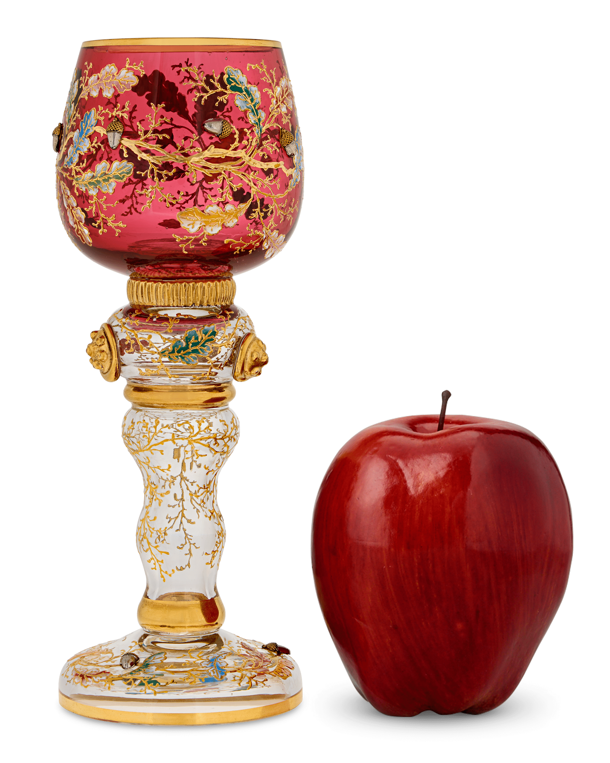 Enameled Glass Wine Goblet by Moser