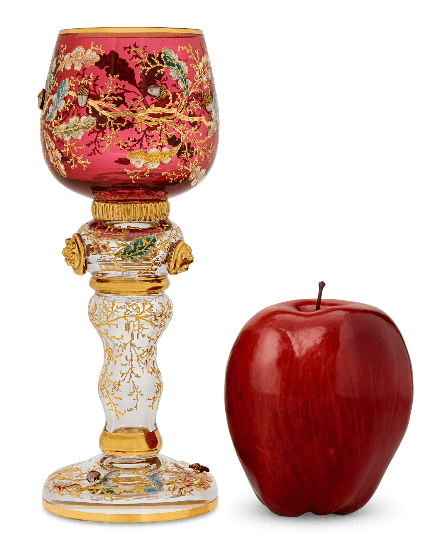 Enameled Glass Wine Goblet by Moser