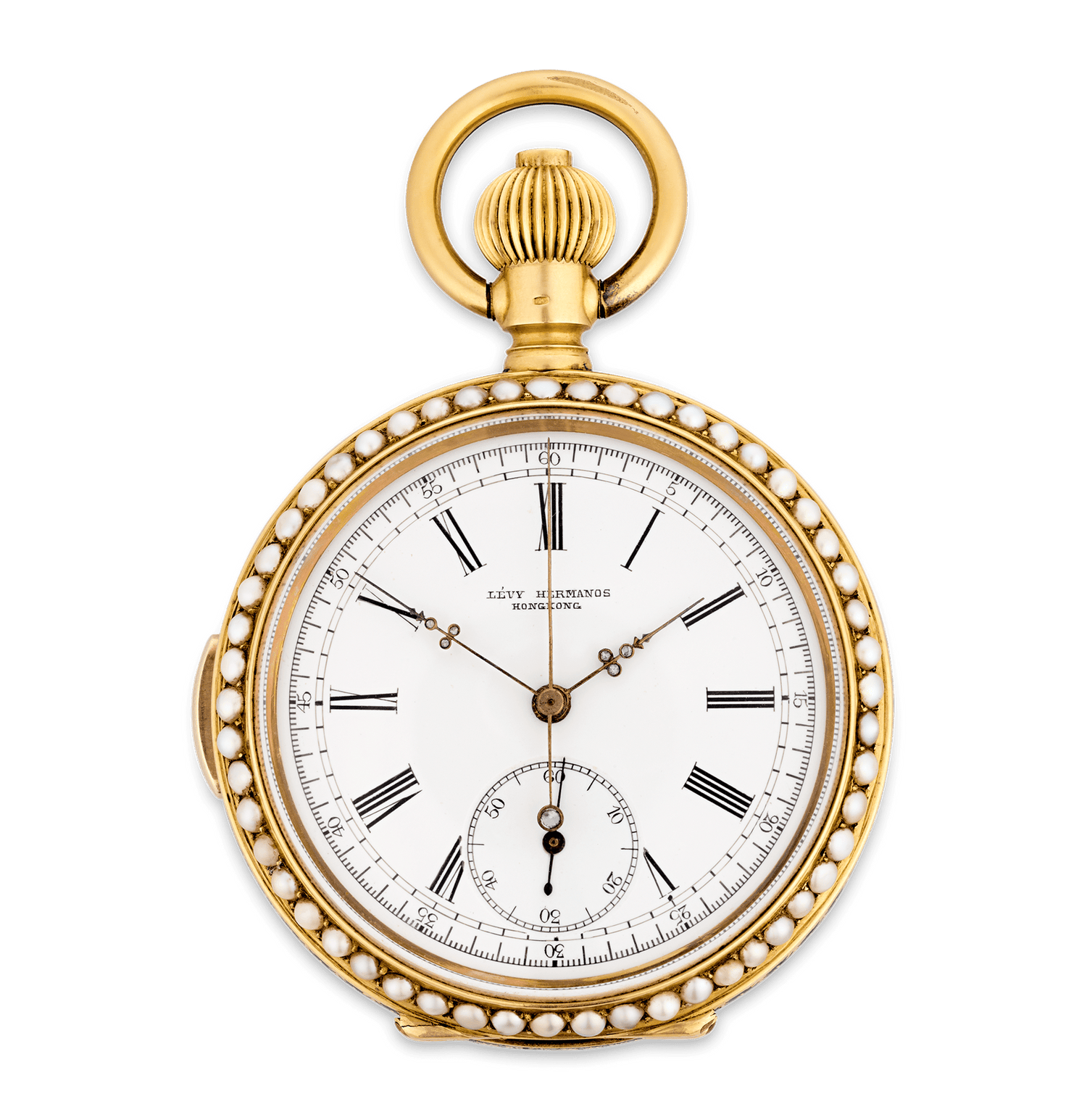 Enamel Minute Repeater Chronograph Pocket Watch