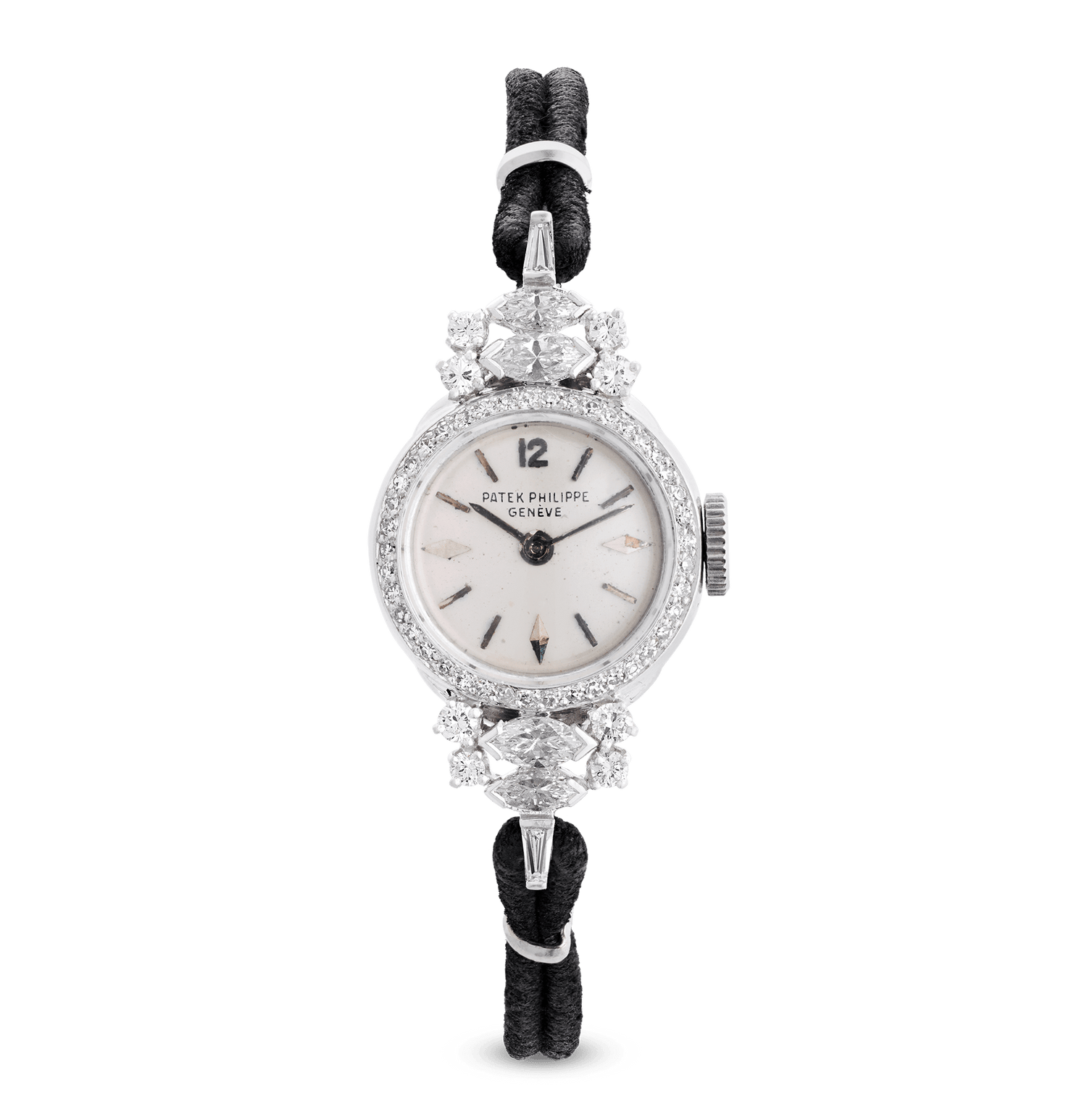 Patek Philippe Platinum and Diamond Wristwatch