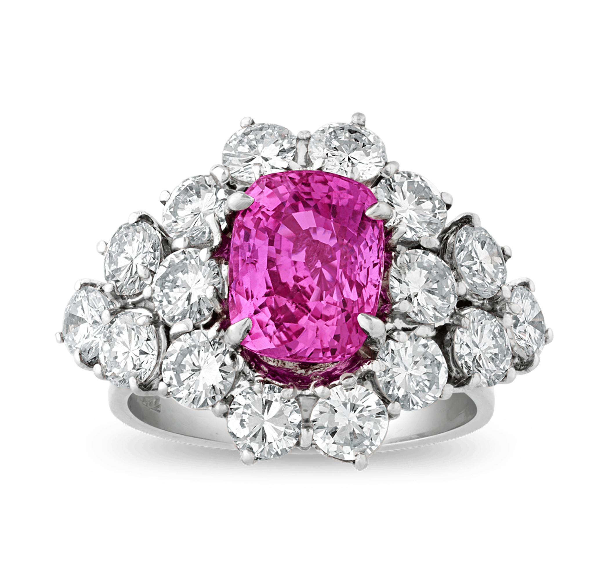 Untreated Purplish Pink Sapphire Ring, 3.24 carats