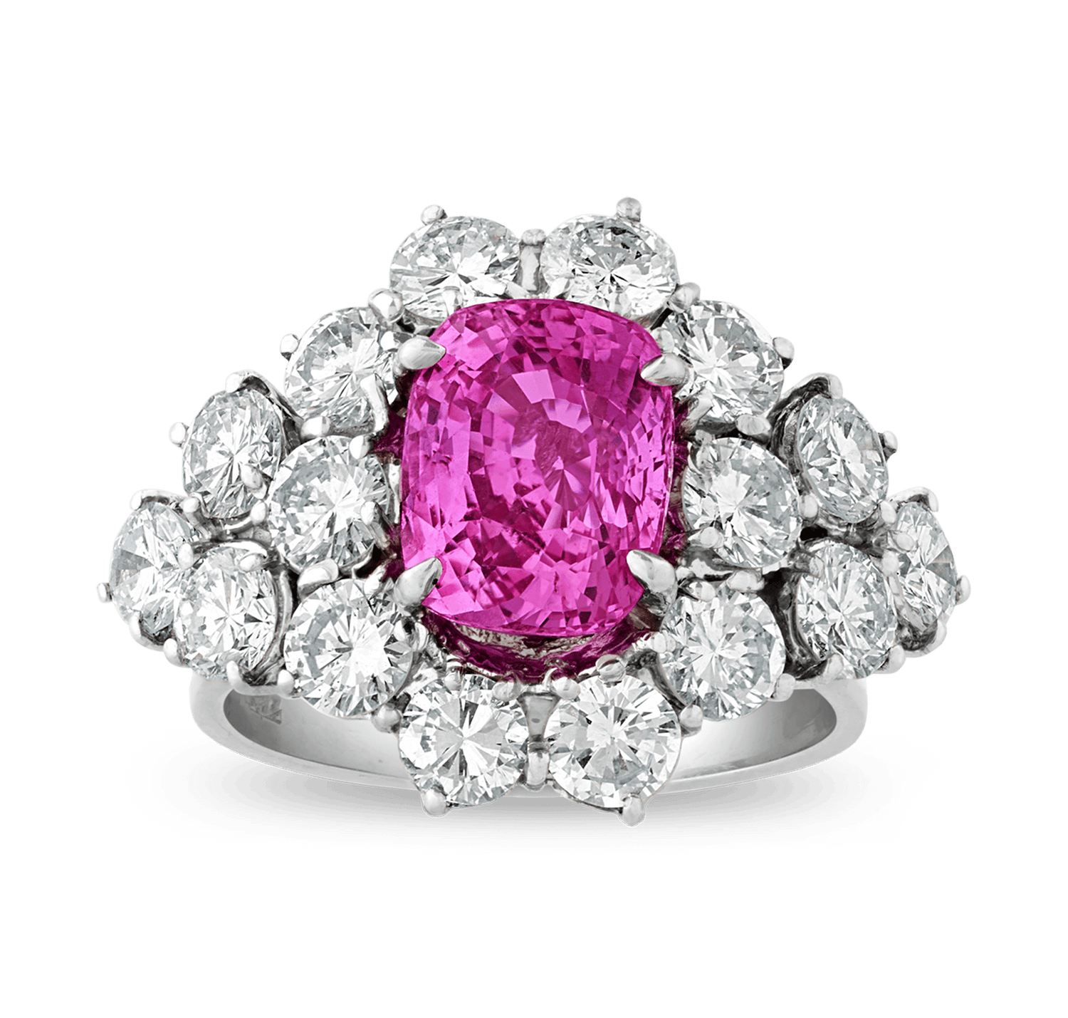 Untreated Purplish Pink Sapphire Ring, 3.24 carats