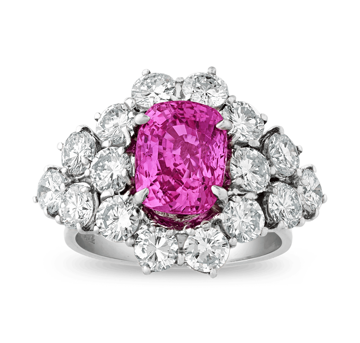 Untreated Purplish Pink Sapphire Ring, 3.24 carats