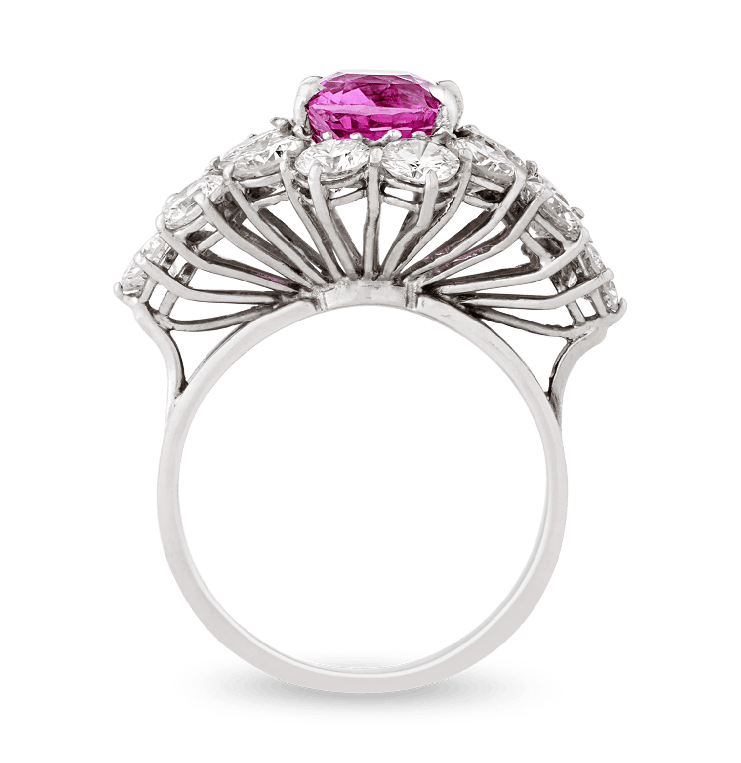 Untreated Purplish Pink Sapphire Ring, 3.24 carats