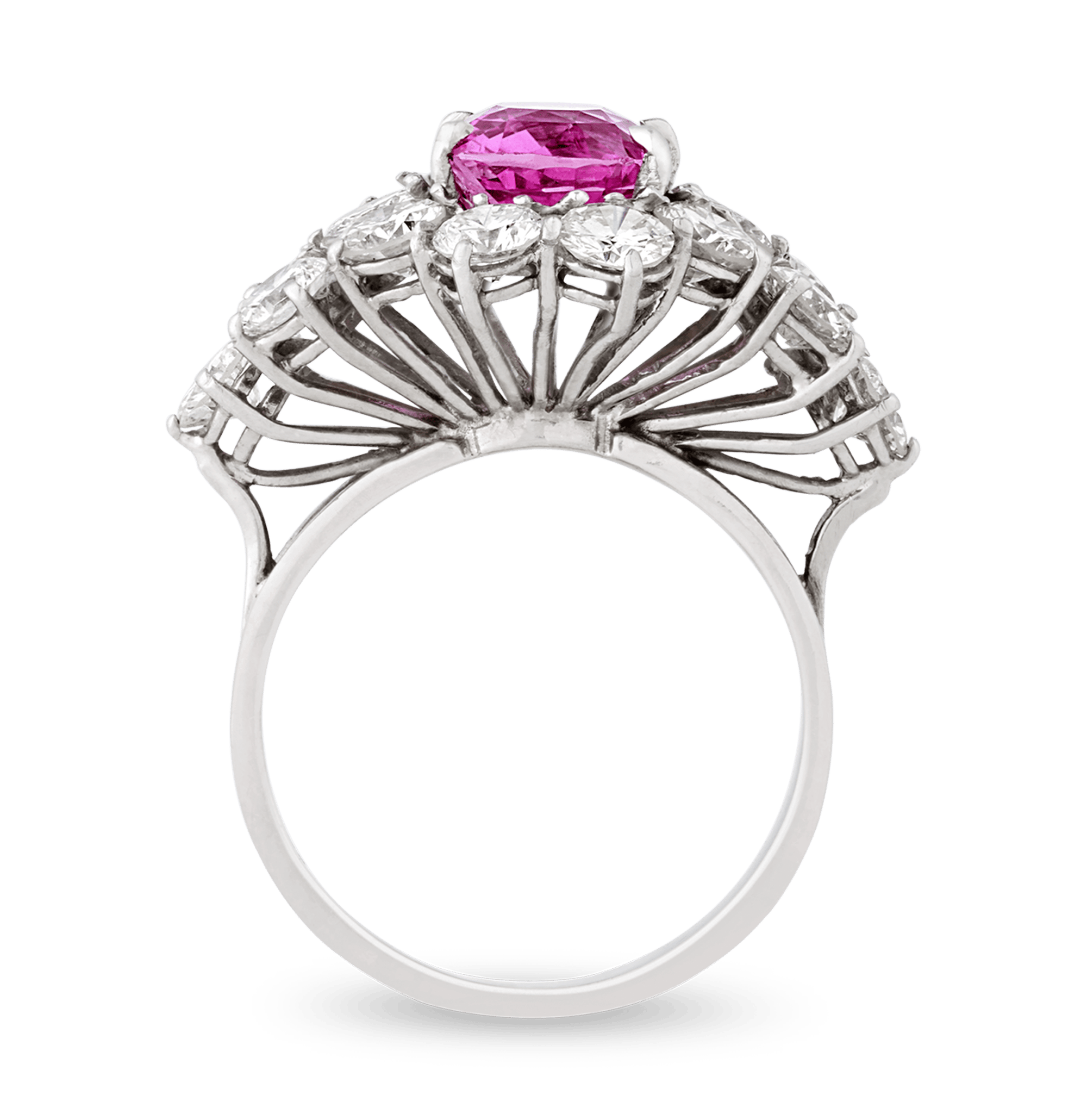 Untreated Purplish Pink Sapphire Ring, 3.24 carats
