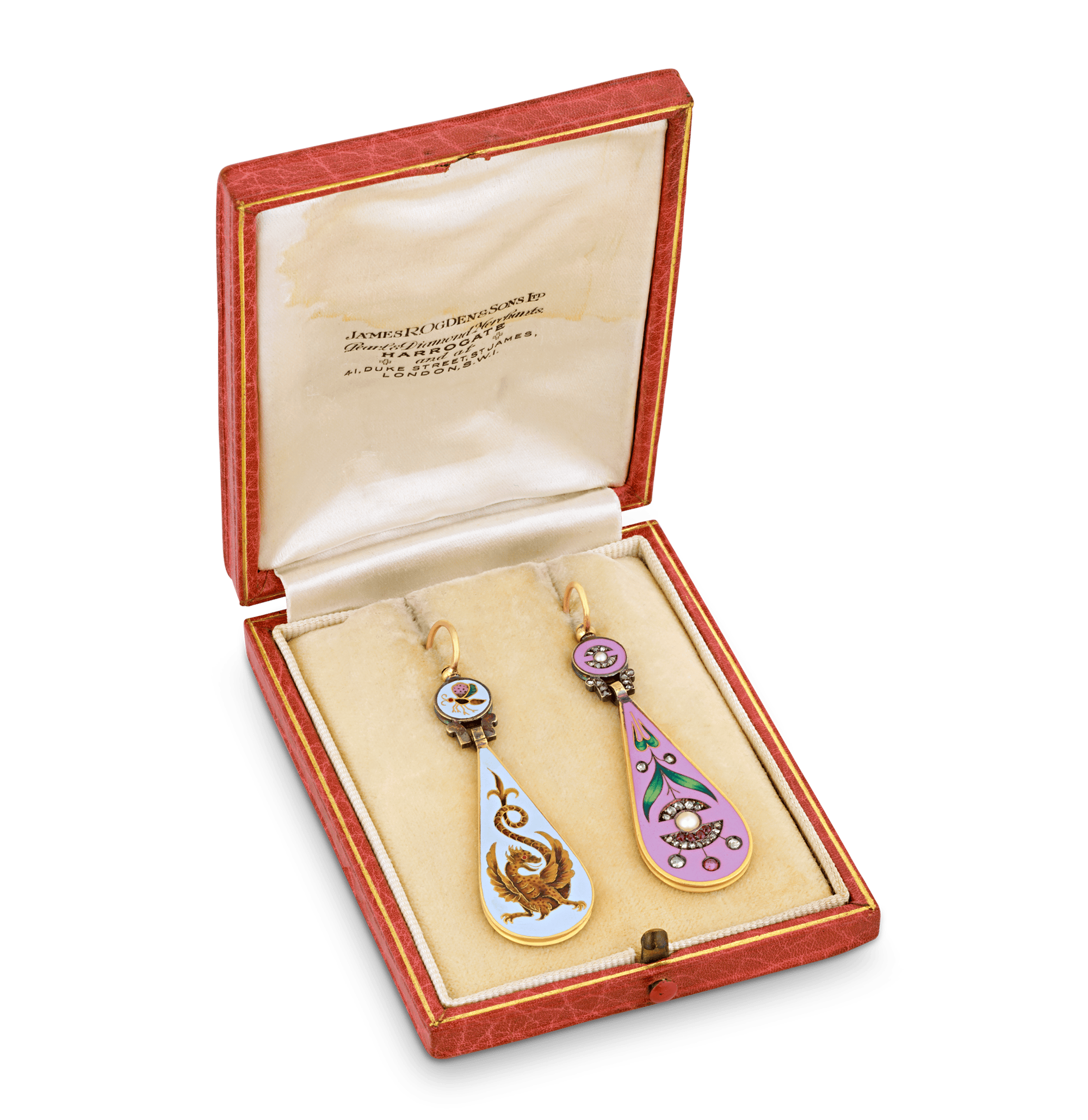 Falize Reversible Cloisonné Enamel Earrings