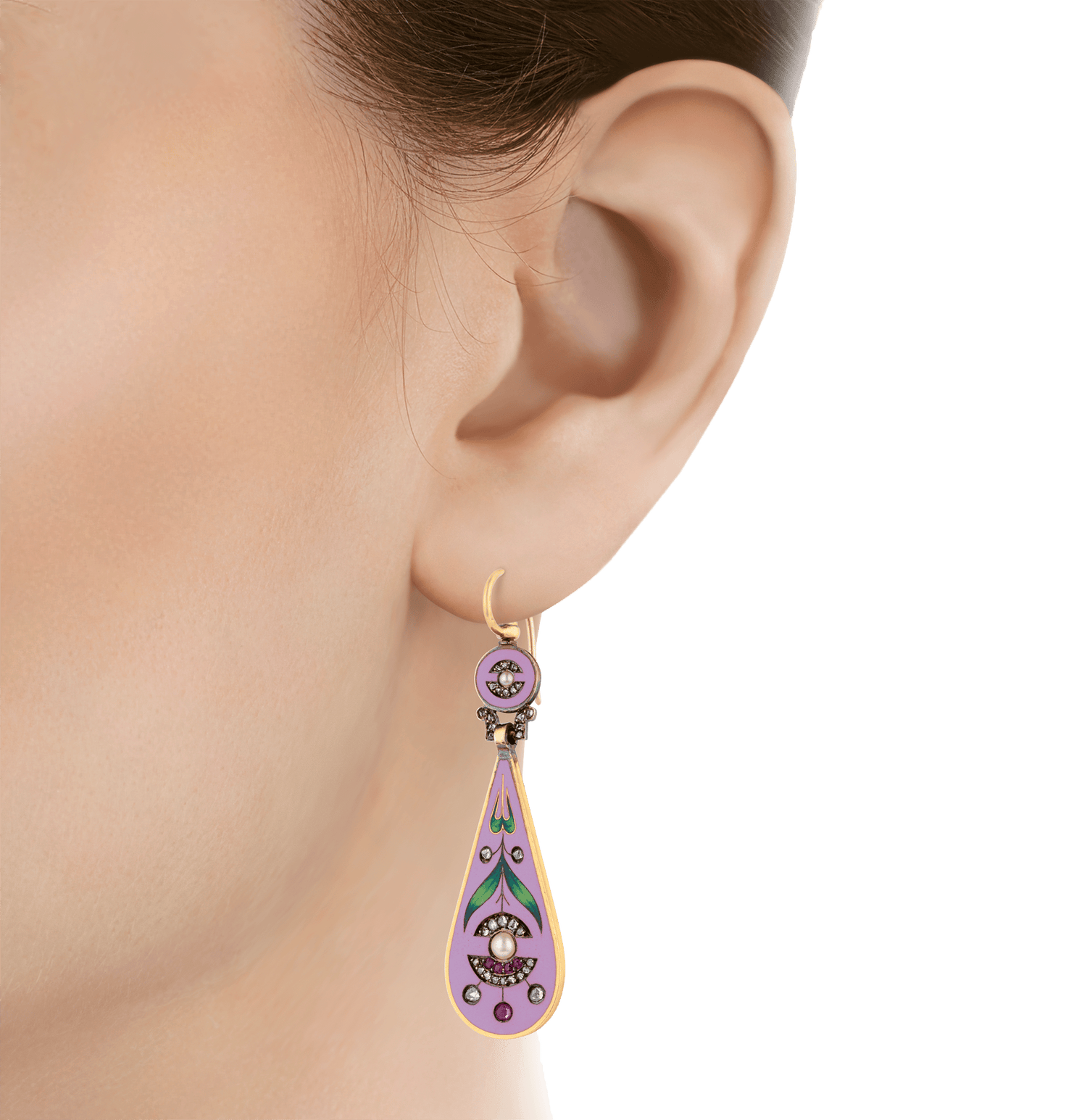 Falize Reversible Cloisonné Enamel Earrings