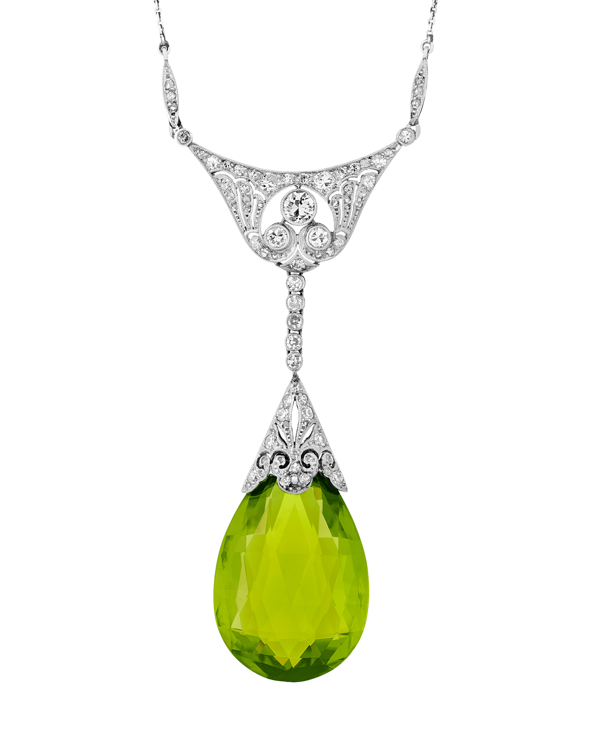 Edwardian Peridot Pendant, 30.00 carats