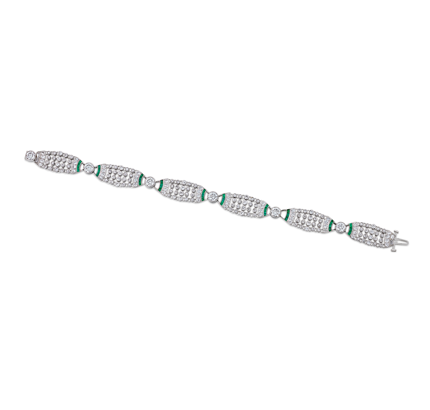 Art Deco Diamond and Emerald Bracelet