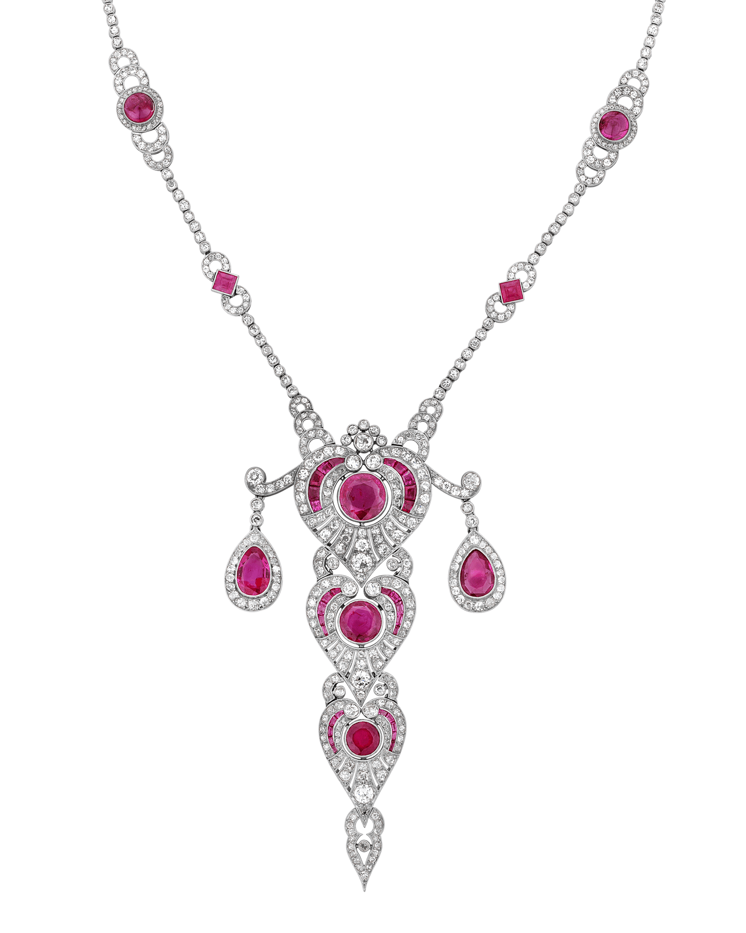 Lucie Rosen's Untreated Burma Ruby Lavalier Necklace, 18.10 carats