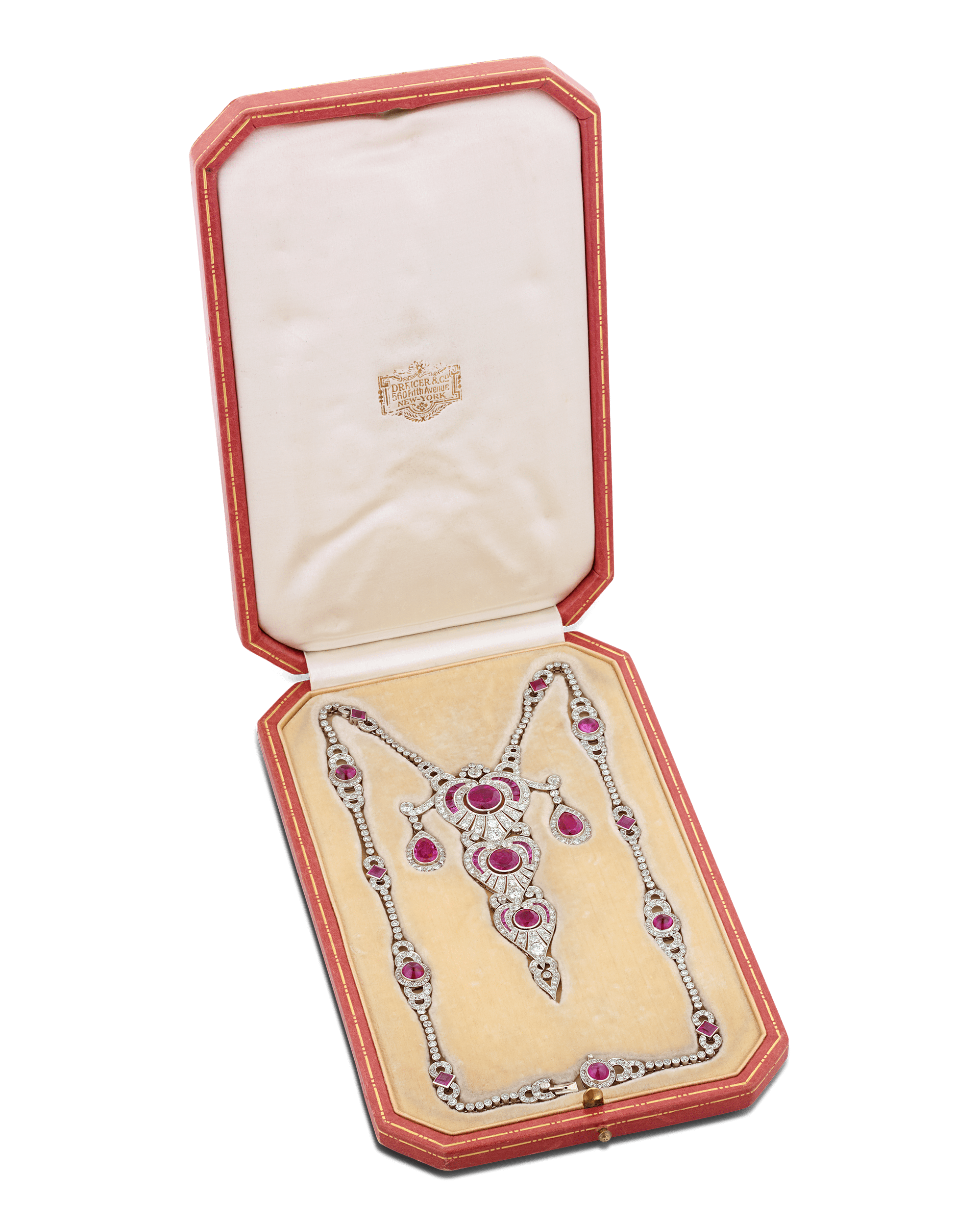 Lucie Rosen's Untreated Burma Ruby Lavalier Necklace, 18.10 carats