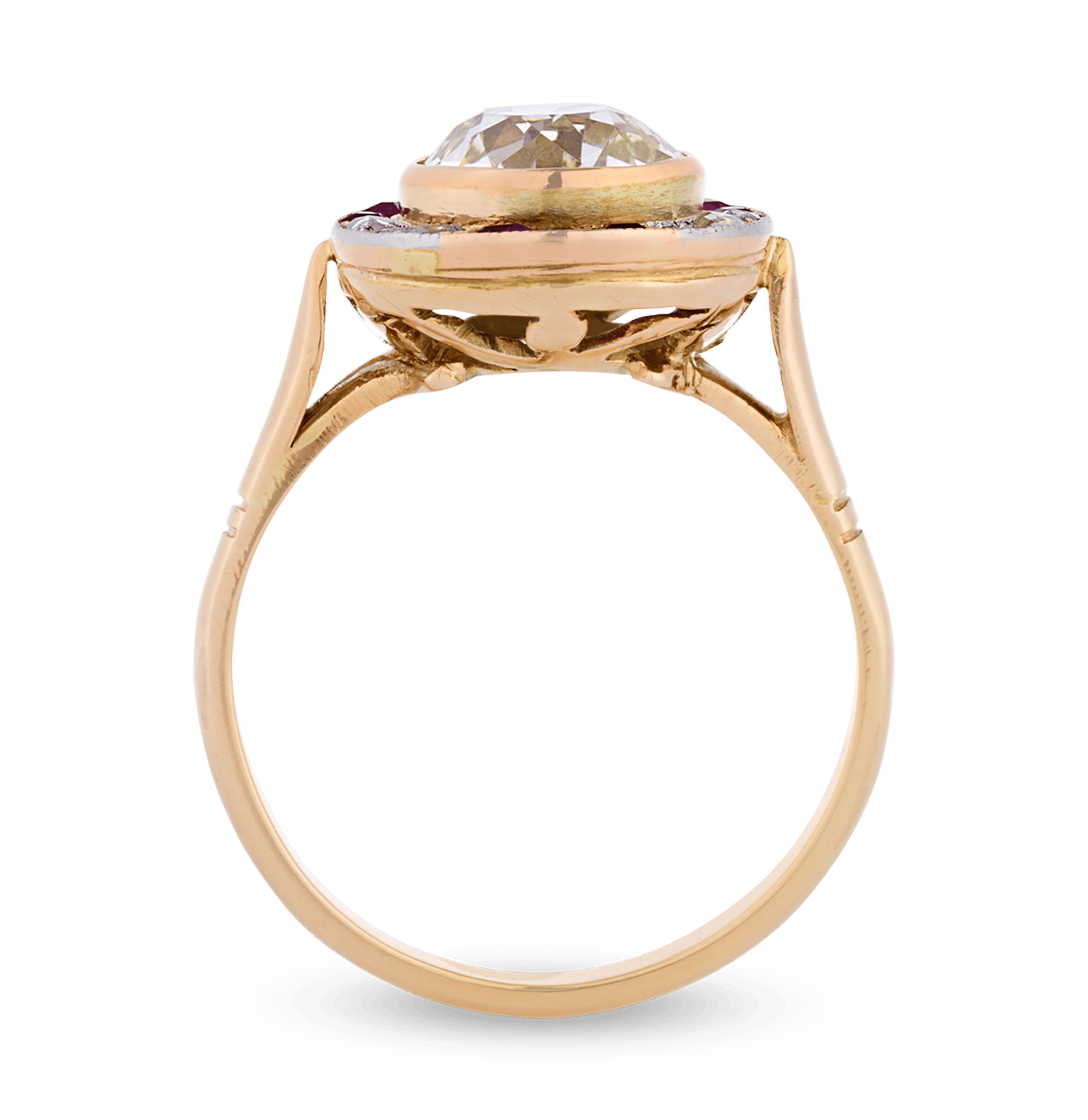 Art Deco Diamond Target Ring, 2.60 carats