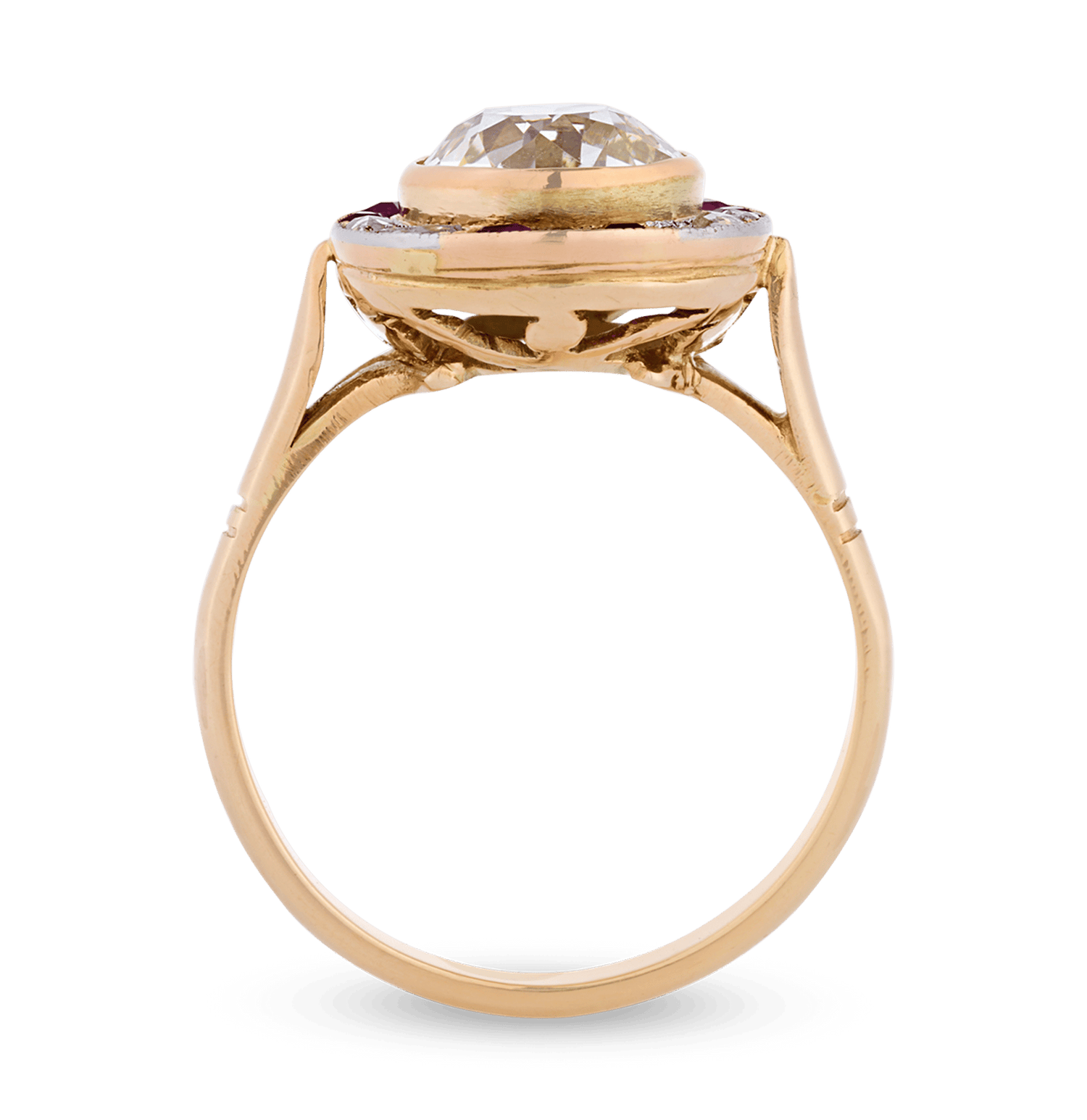 Art Deco Diamond Target Ring, 2.60 carats