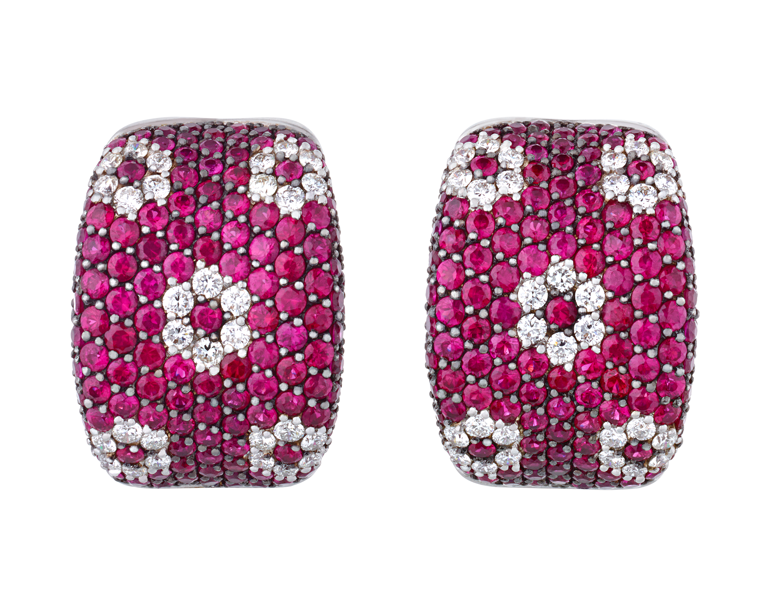 Roberto Coin Diamond and Ruby Earrings