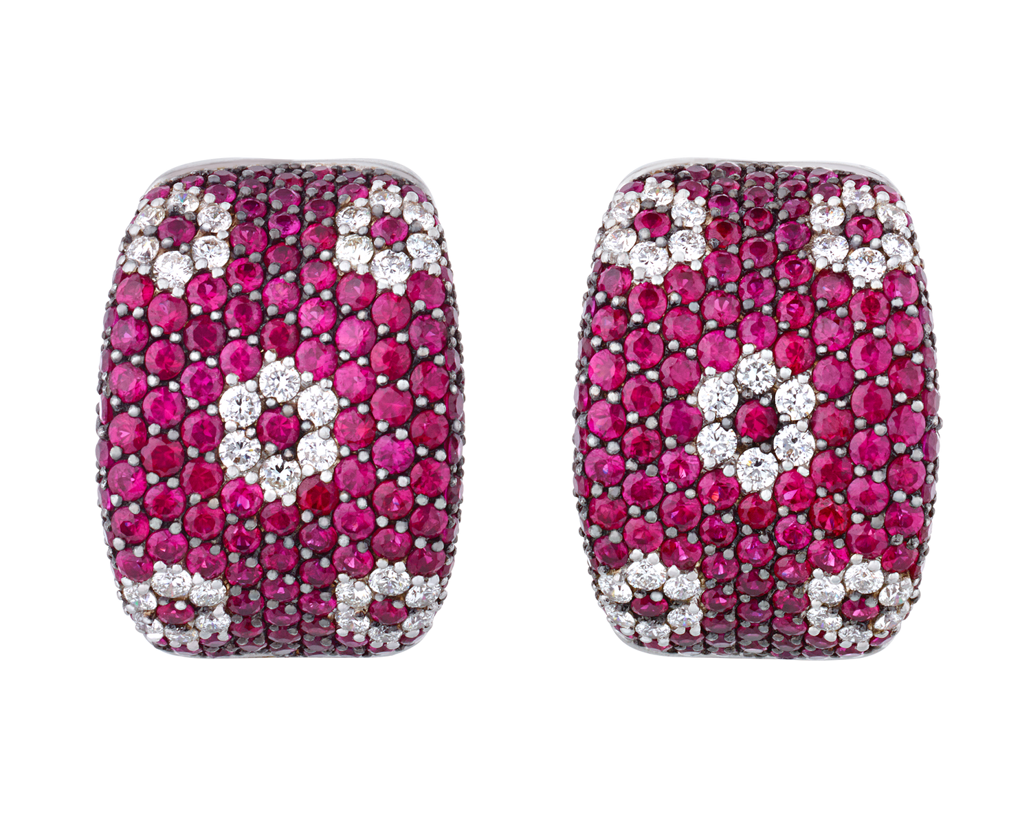 Roberto Coin Diamond and Ruby Earrings