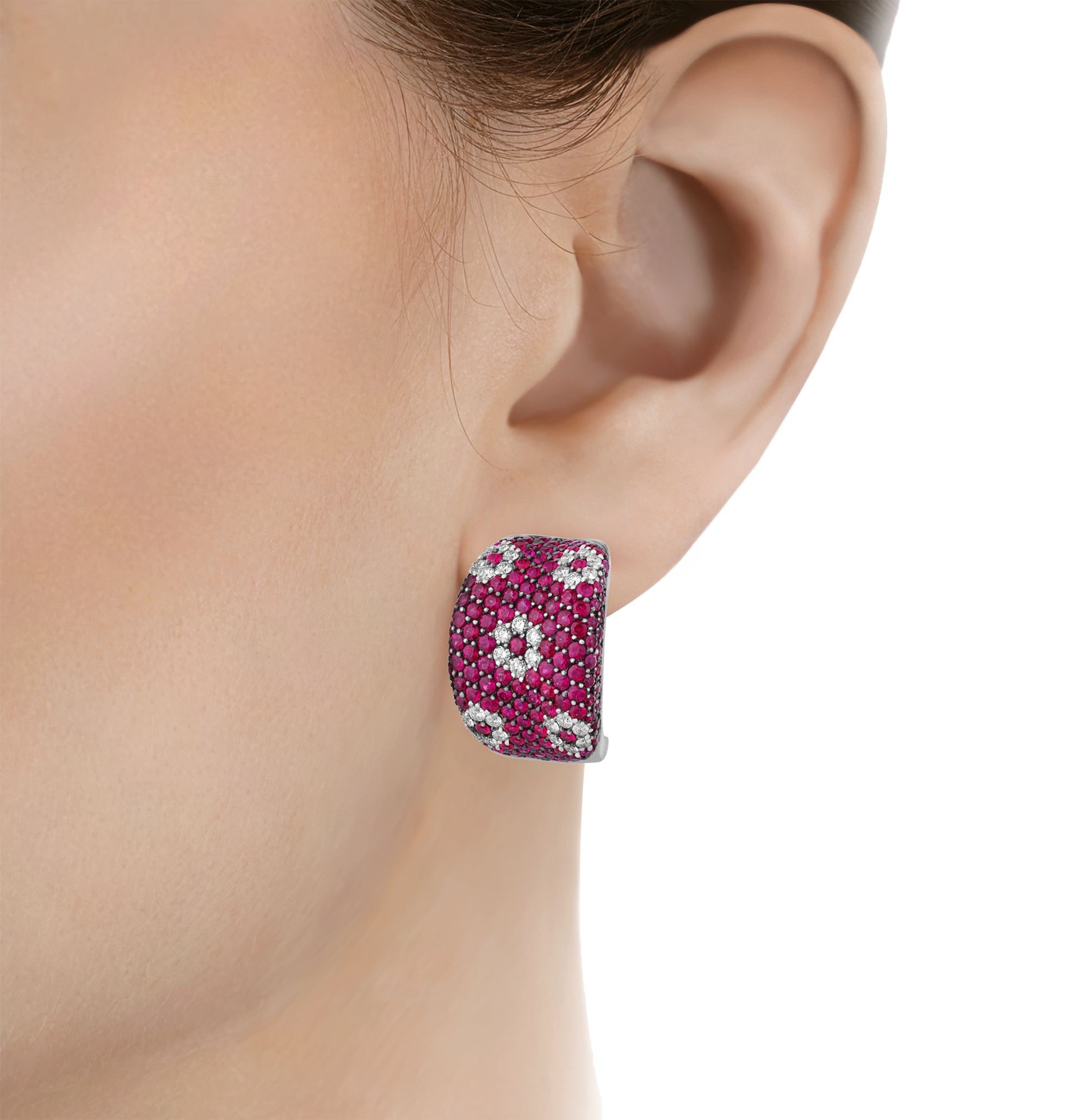 Roberto Coin Diamond and Ruby Earrings