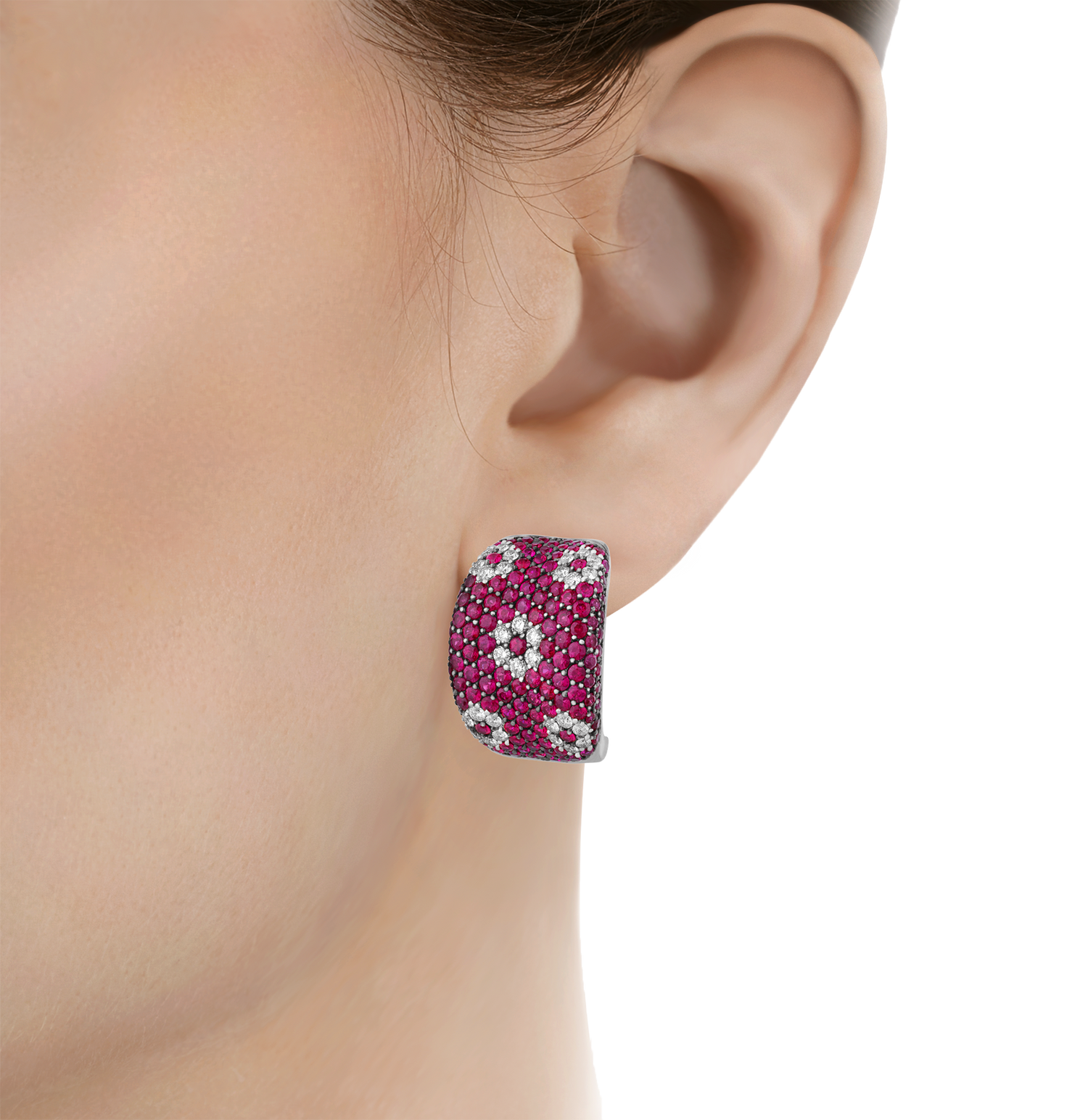 Roberto Coin Diamond and Ruby Earrings