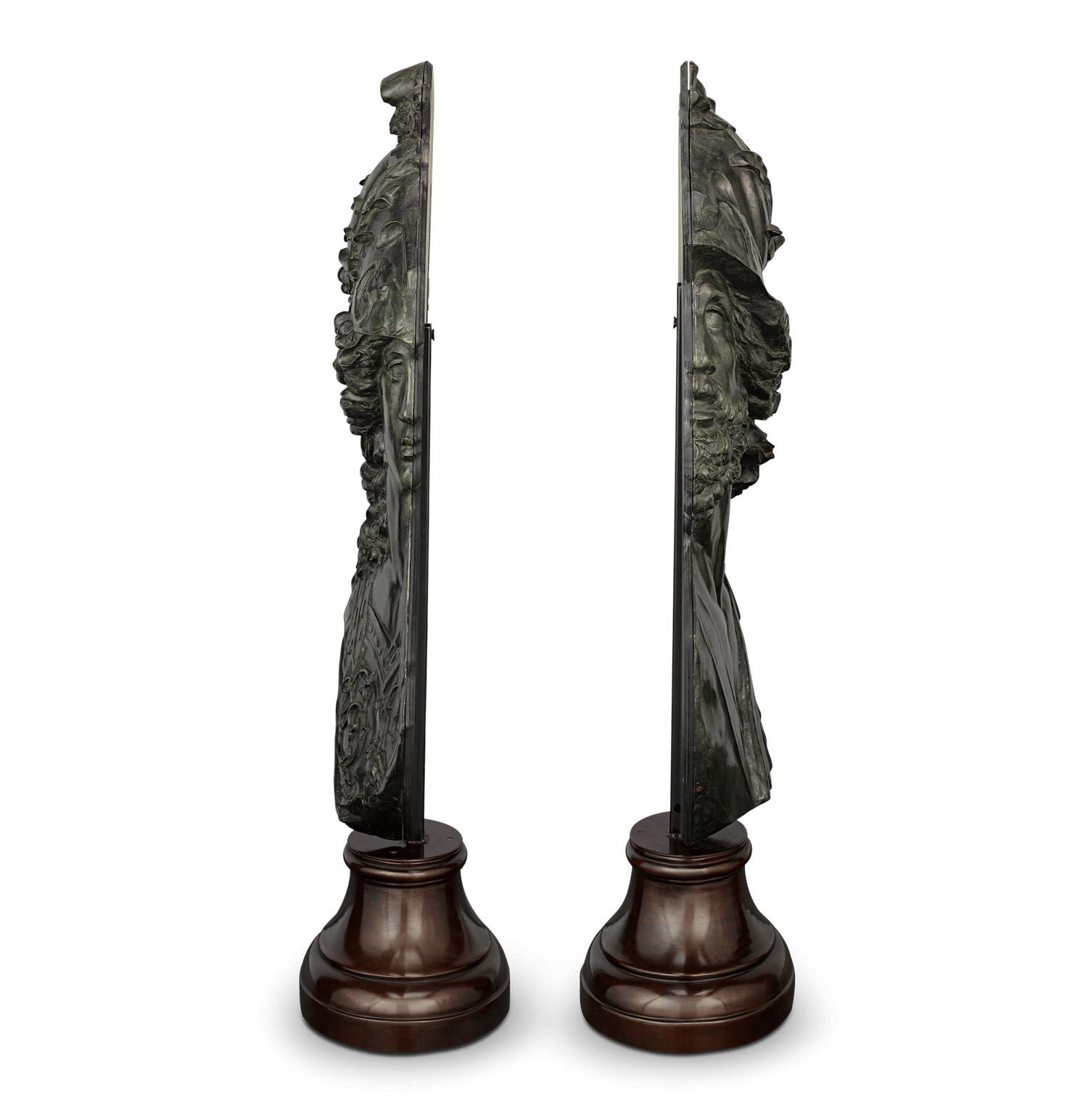 Bronze Reliefs of Minerva and Mars by Émile Pinedo