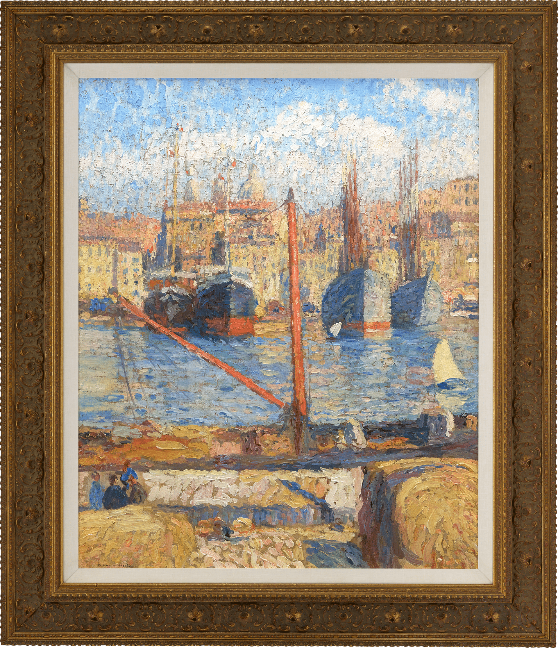 Le port de Marseille, le quai et les cargos by Henri Martin