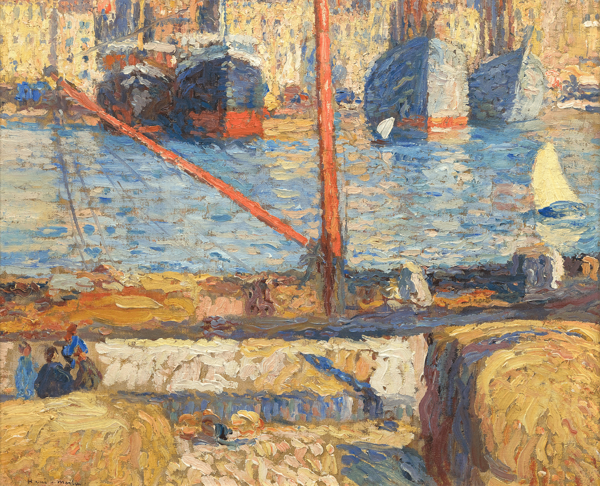 Le port de Marseille, le quai et les cargos by Henri Martin