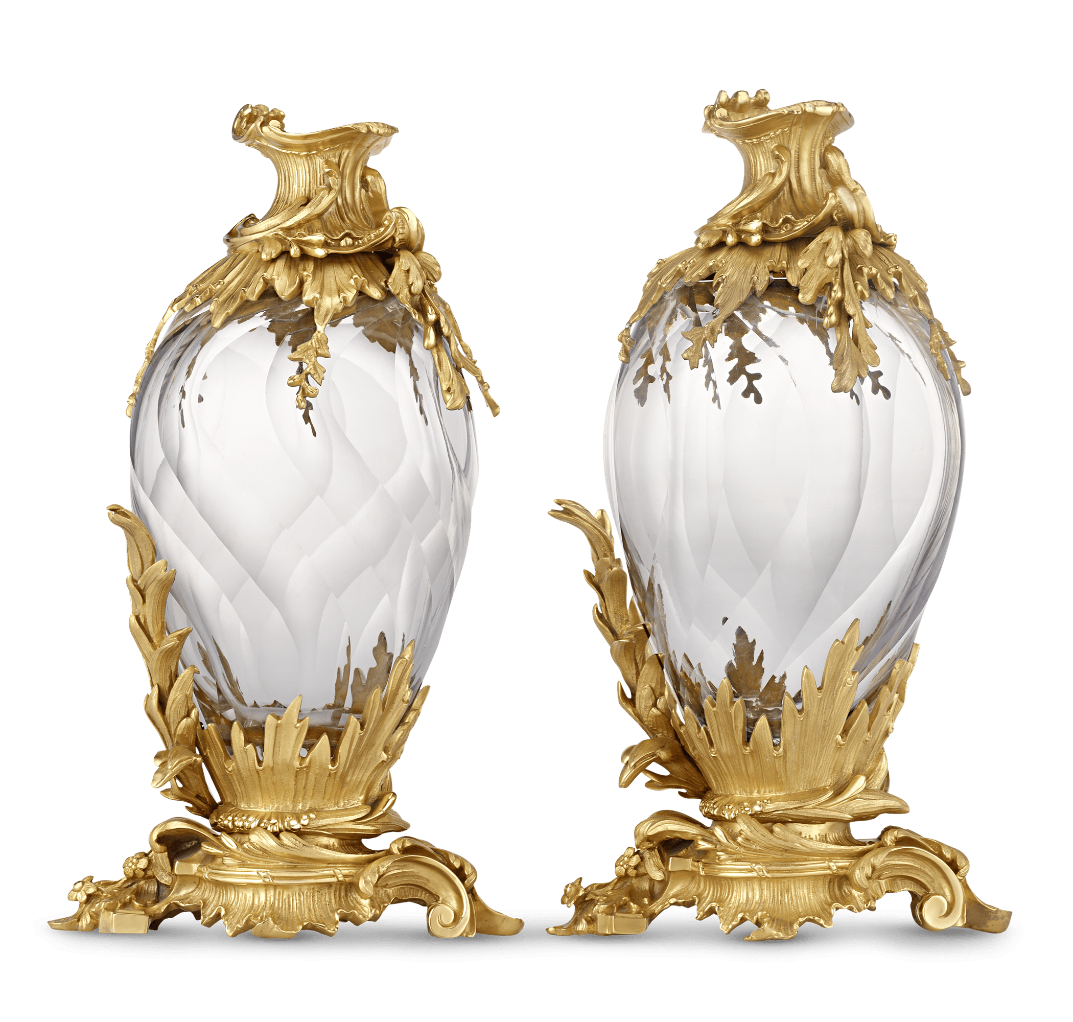 French Crystal and Ormolu Vases