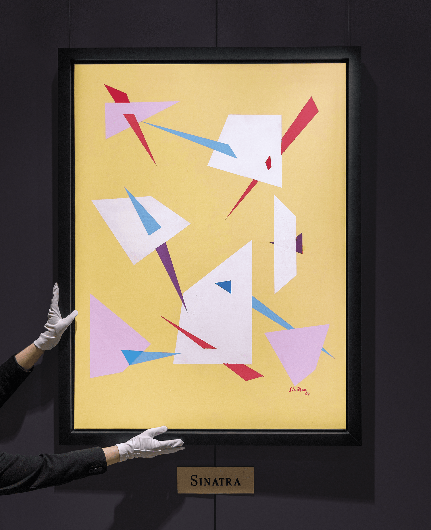 Yellow Abstract with Triangles by Frank Sinatra