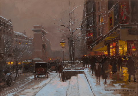 Porte Saint-Denis, Winter by Edouard Léon Cortès